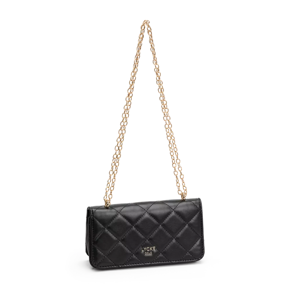 Liten Crossover | Passer til fest | Gull farget kjedereim | Sort | 8041138