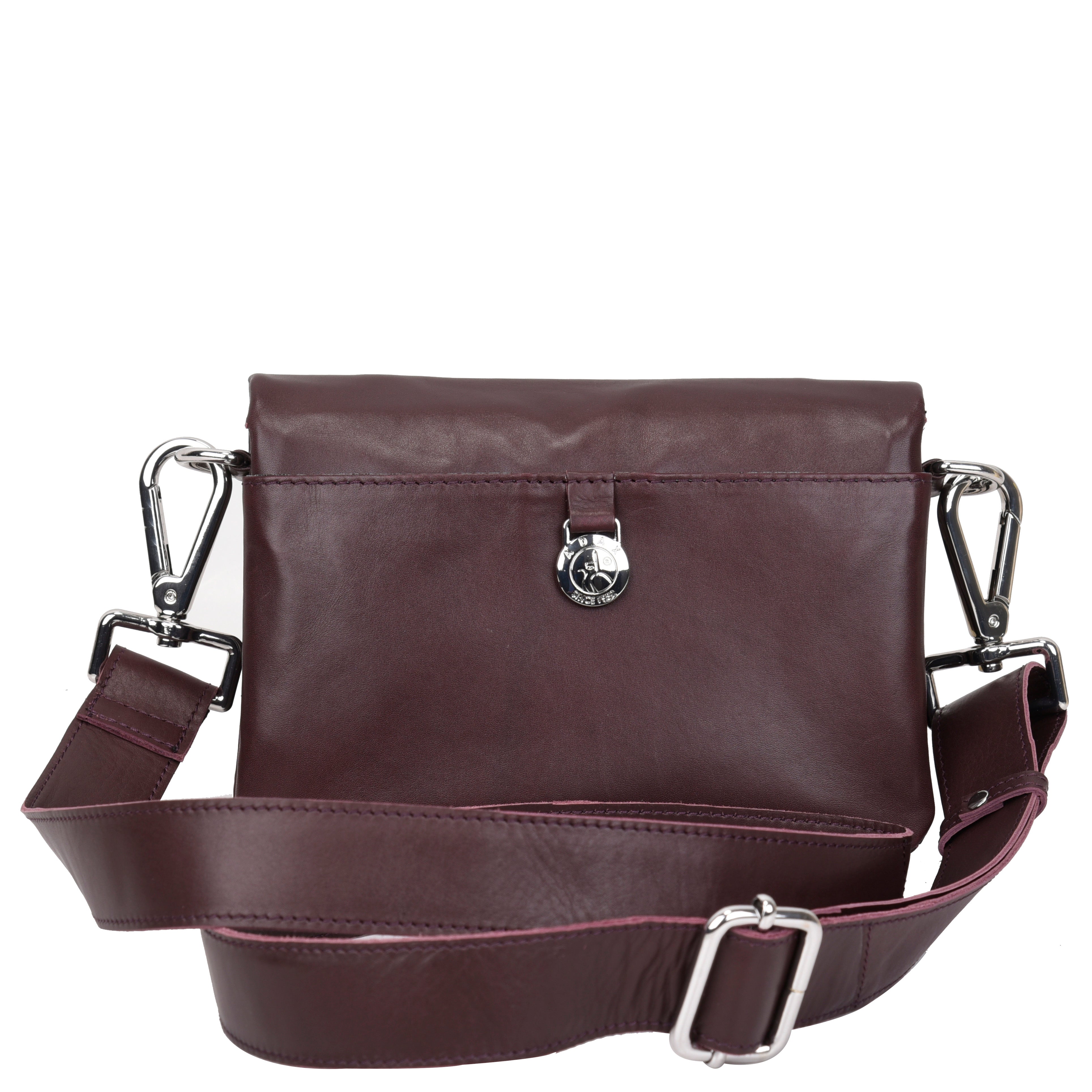 Skinnveske | Klaffveske | Crossbody | Burgunder | Amalfi Franca