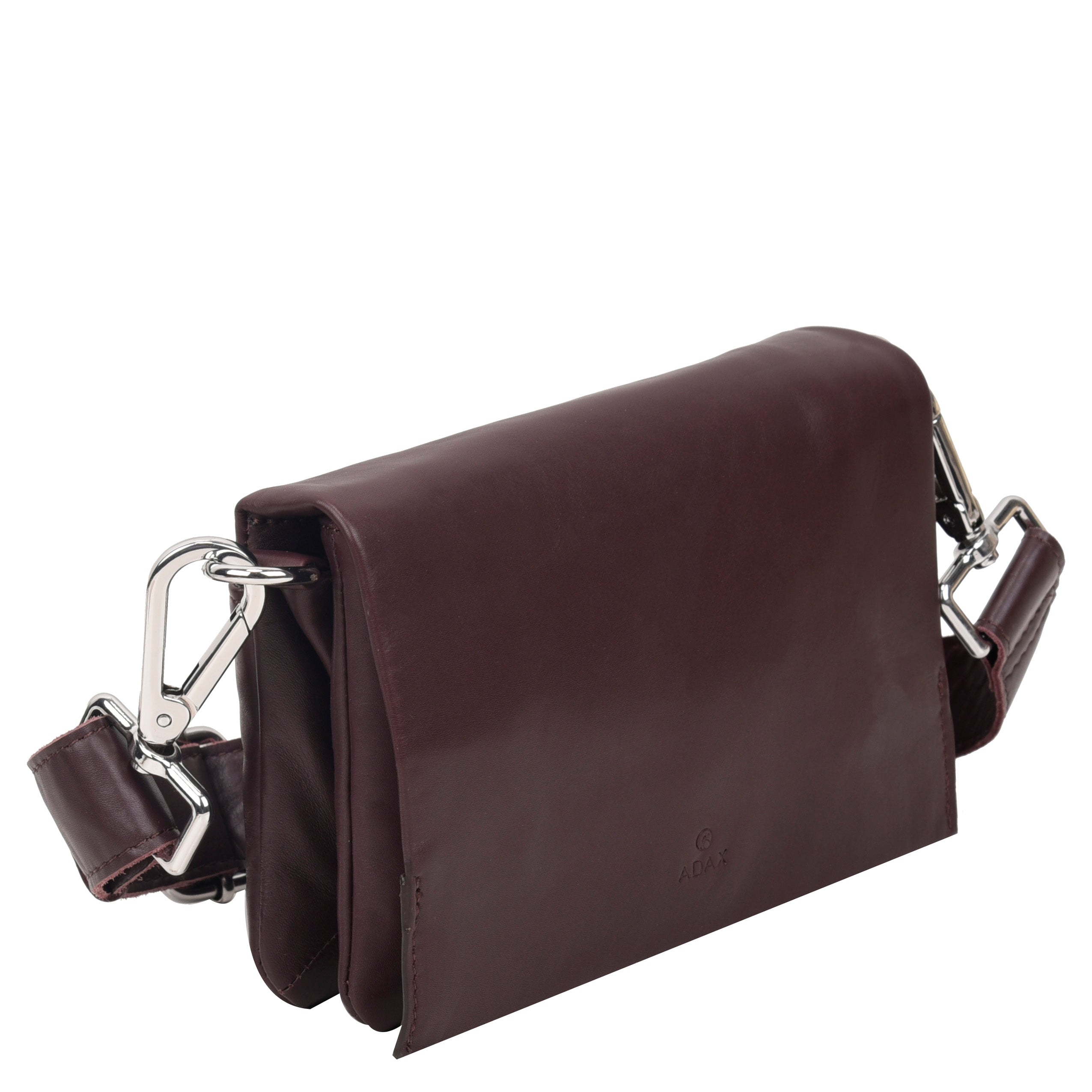 Skinnveske | Klaffveske | Crossbody | Burgunder | Amalfi Franca