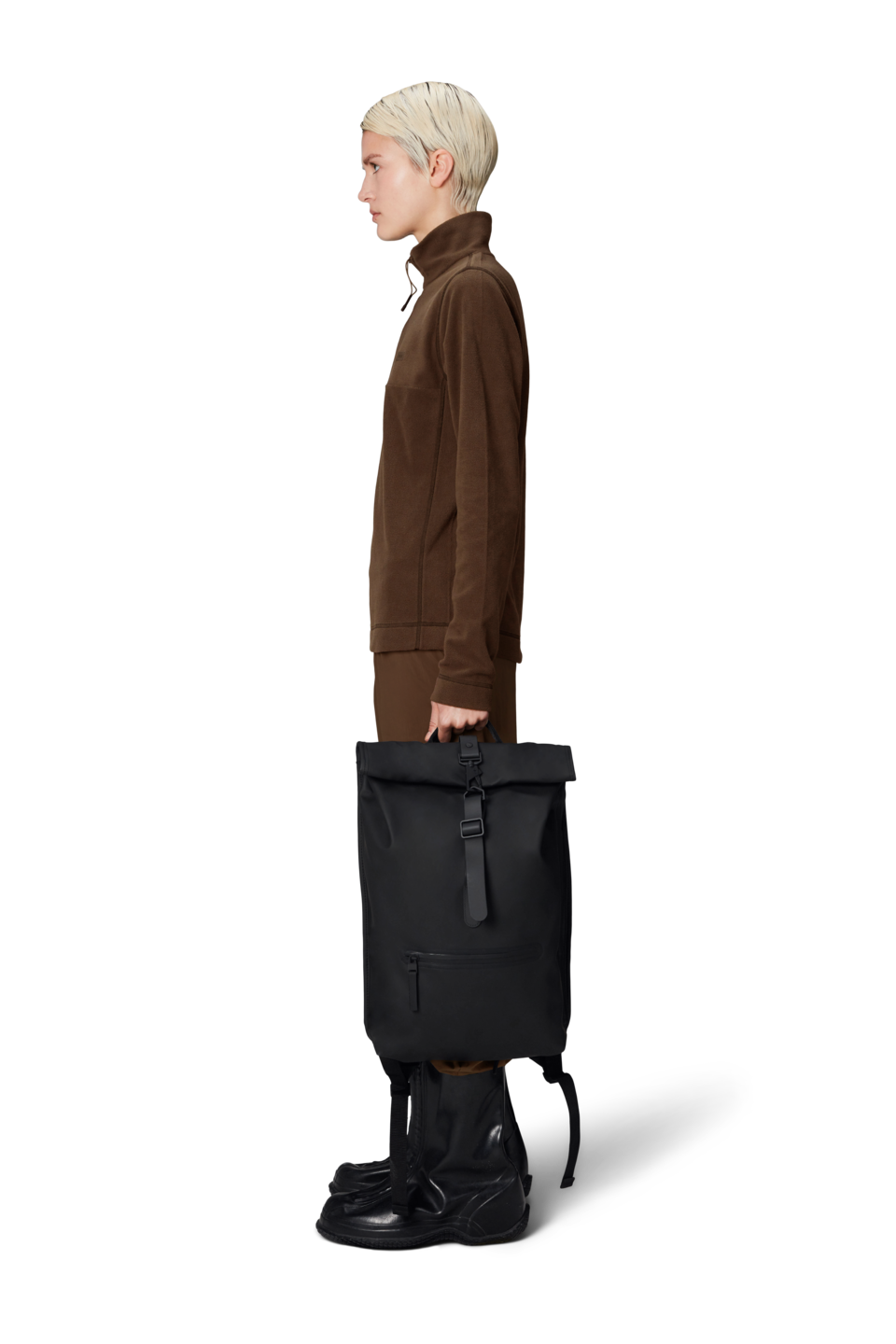 Ryggsekk | Sort | Perfekt til Pc | Rolltop Rucksack 13320