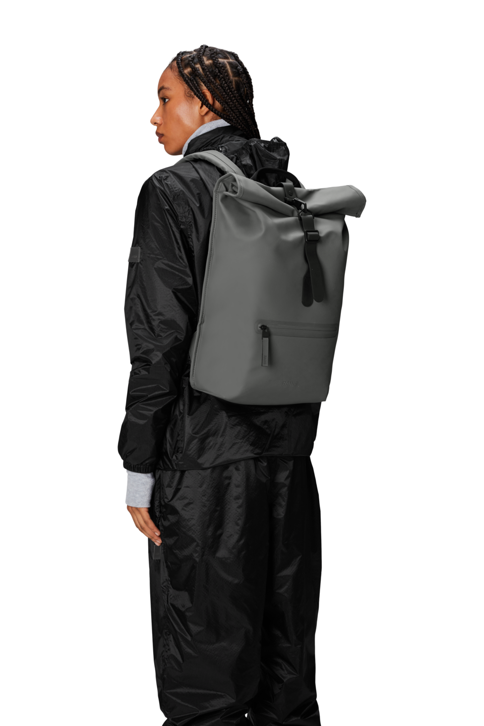 Ryggsekk | Grå | Perfekt til Pc | Rolltop Rucksack 13320