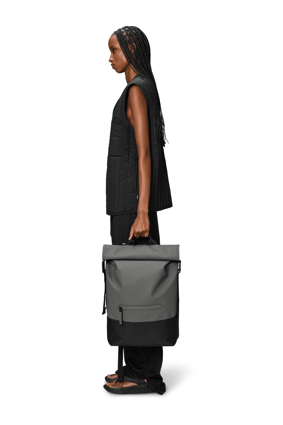 Ryggsekk | Rulletopp | Grå | Perfekt til Pc | Trail Rolltop 14320