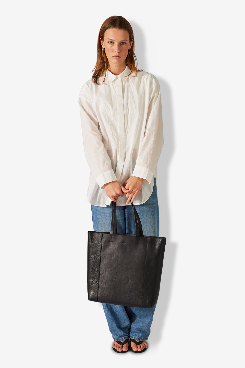 Skulderveske | Skinn | Sort | Portofino shopper Line