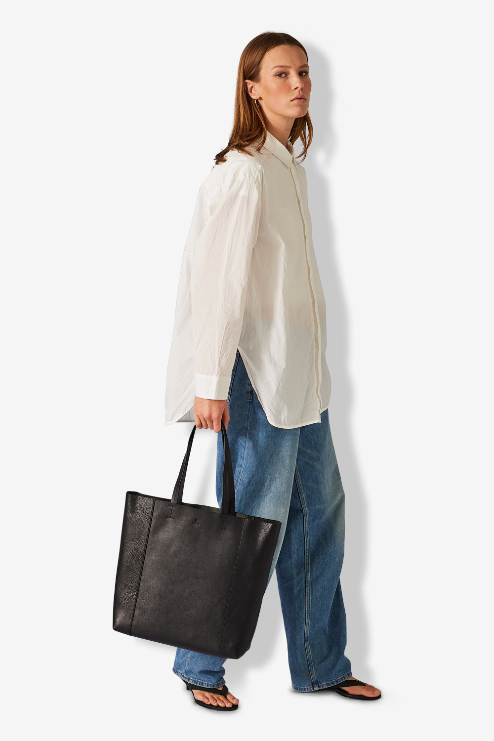 Skulderveske | Skinn | Sort | Portofino shopper Line