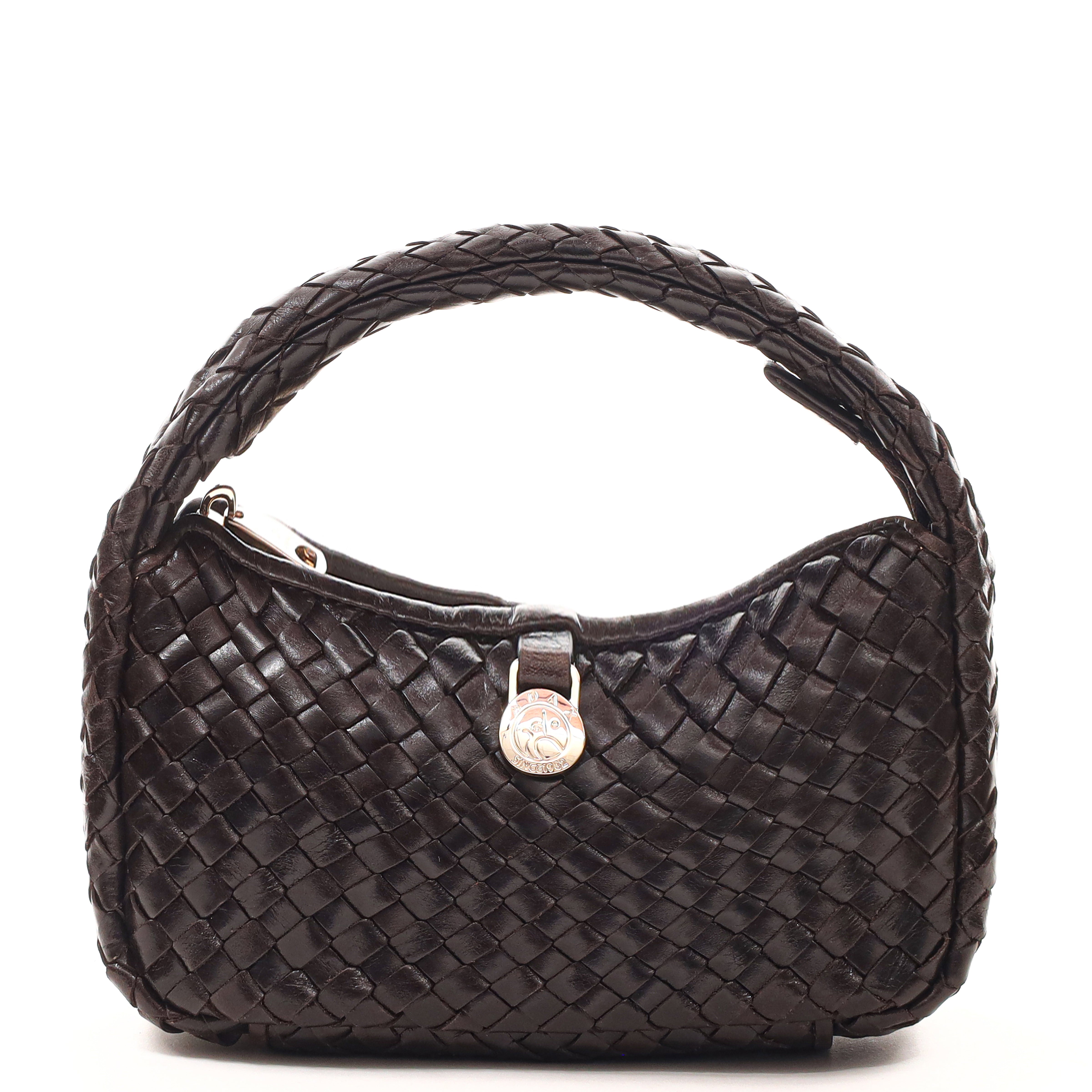 Håndveske | Skinn | Håndflettet | Mørk Brun | 21532609 Salerno Madelaine