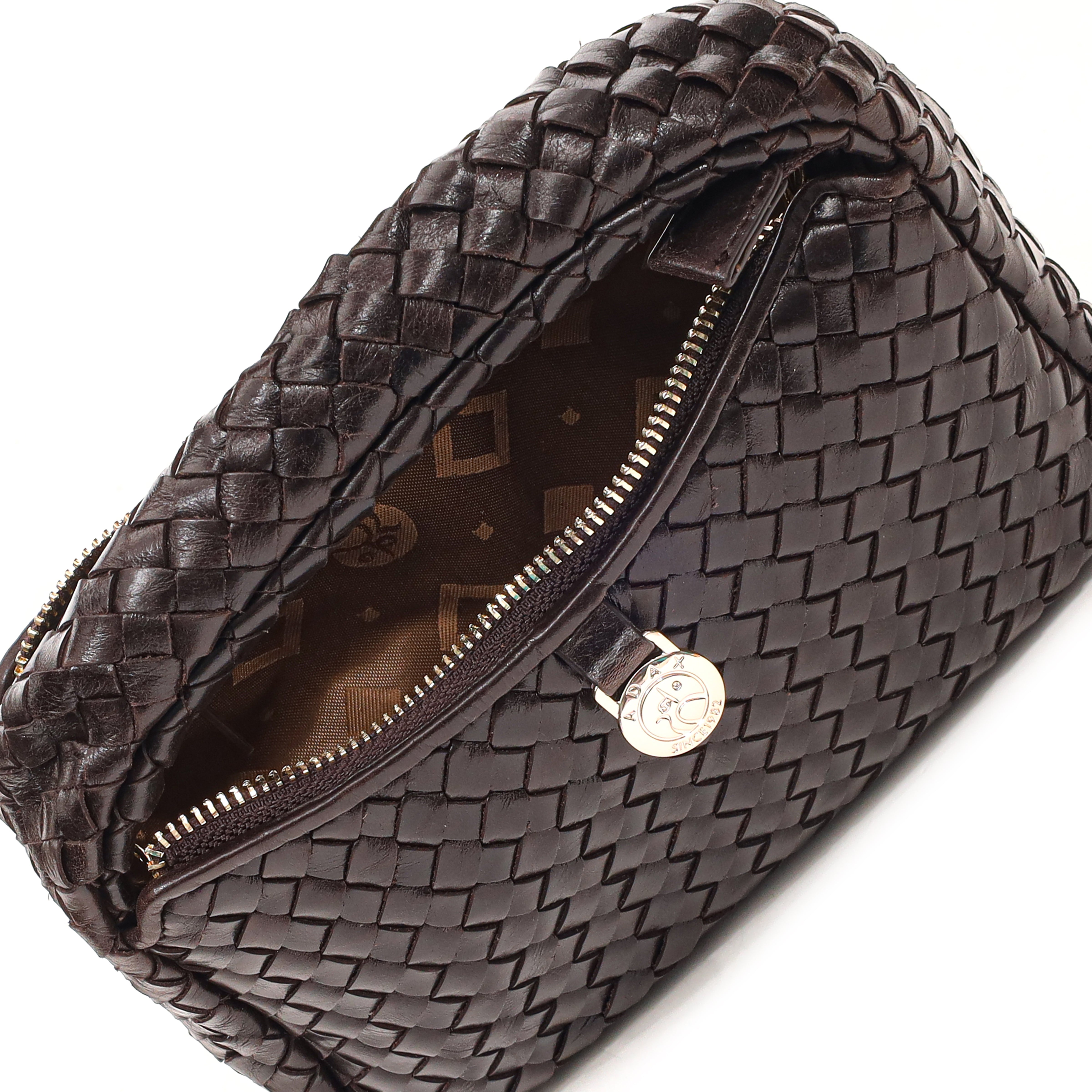 Håndveske | Skinn | Håndflettet | Mørk Brun | 21532609 Salerno Madelaine