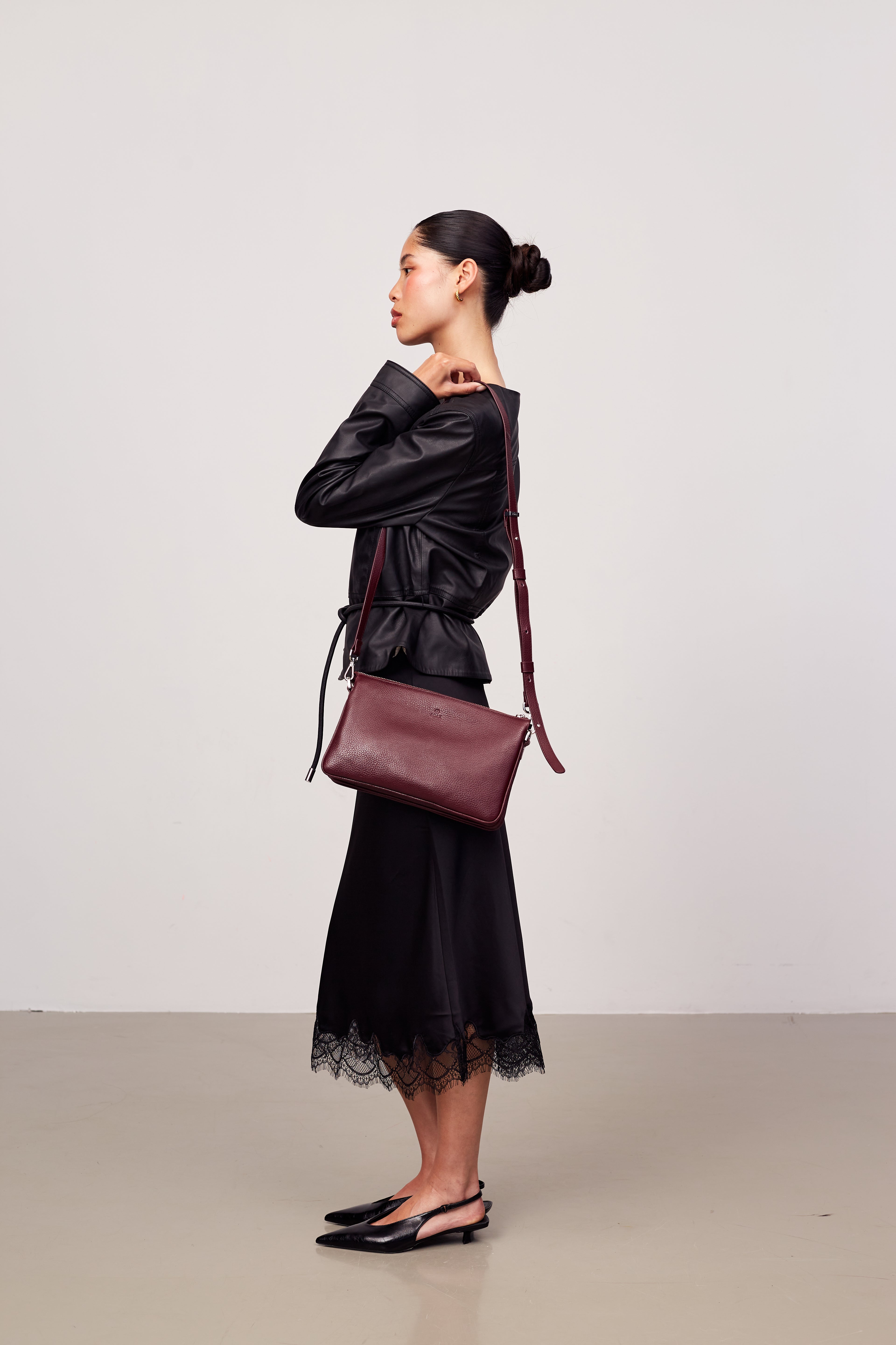 Cormorano skulderveske, Noor Burgundy