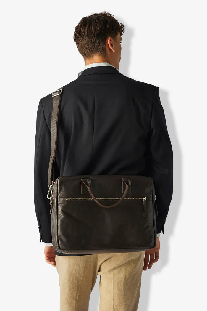 Jobbveske Herre | Skinn | Polstret Pc Rom | Sort | Axel