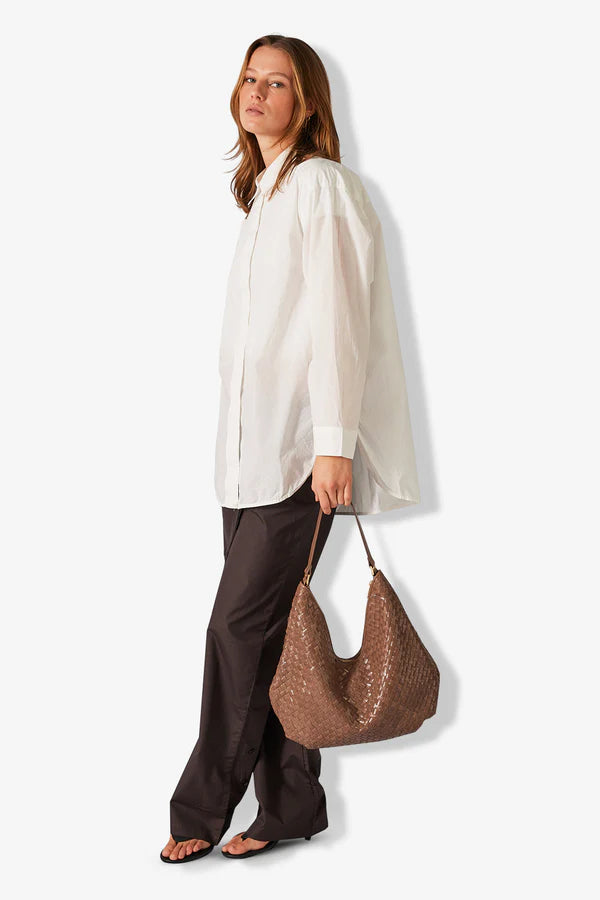 Skulderveske | Skinn | Taupe | Håndflettet veske | 294026 Salerno Mindy