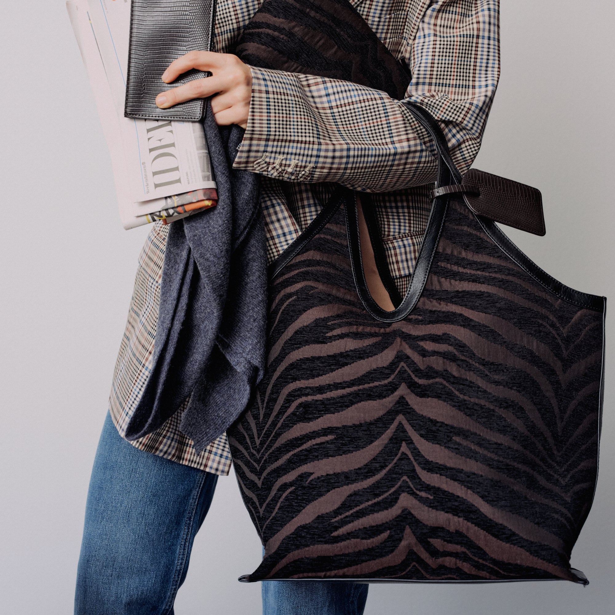 Day Zebra Work Tote, Coffee Bean