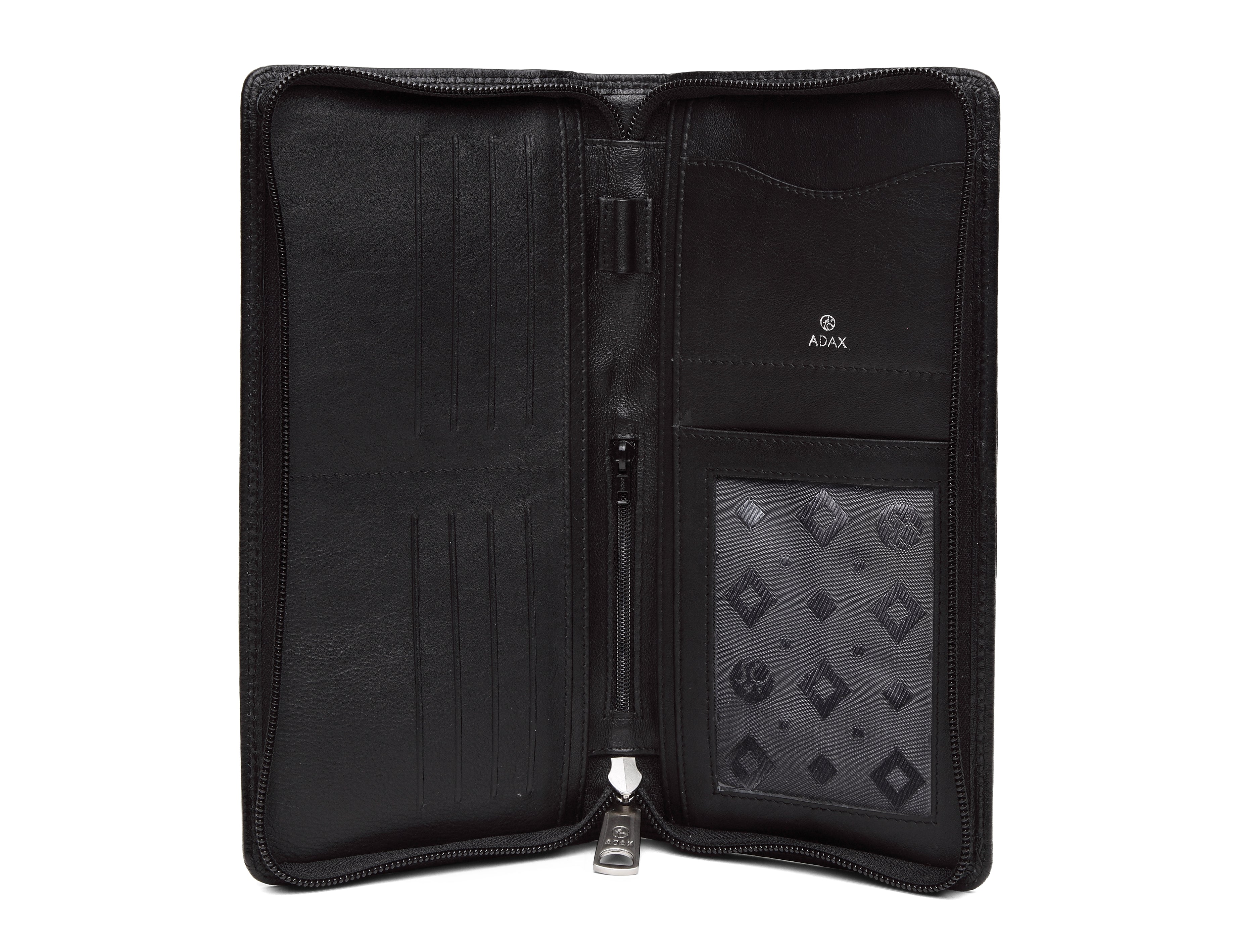 Reiselommebok | Skinn | FRID-Beskyttelse | Sort | 436103 Sesto travel wallet Alfons