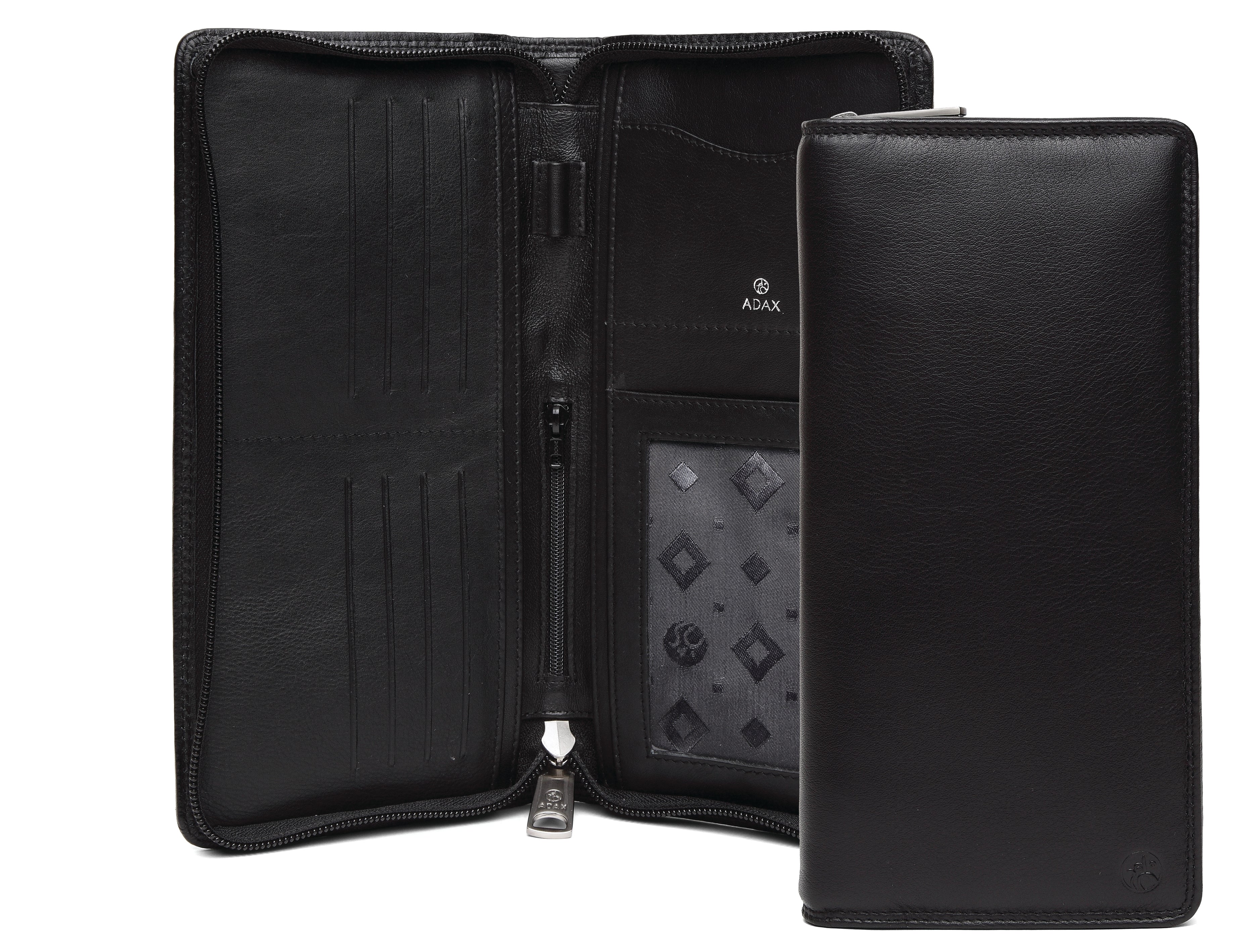Reiselommebok | Skinn | FRID-Beskyttelse | Sort | 436103 Sesto travel wallet Alfons