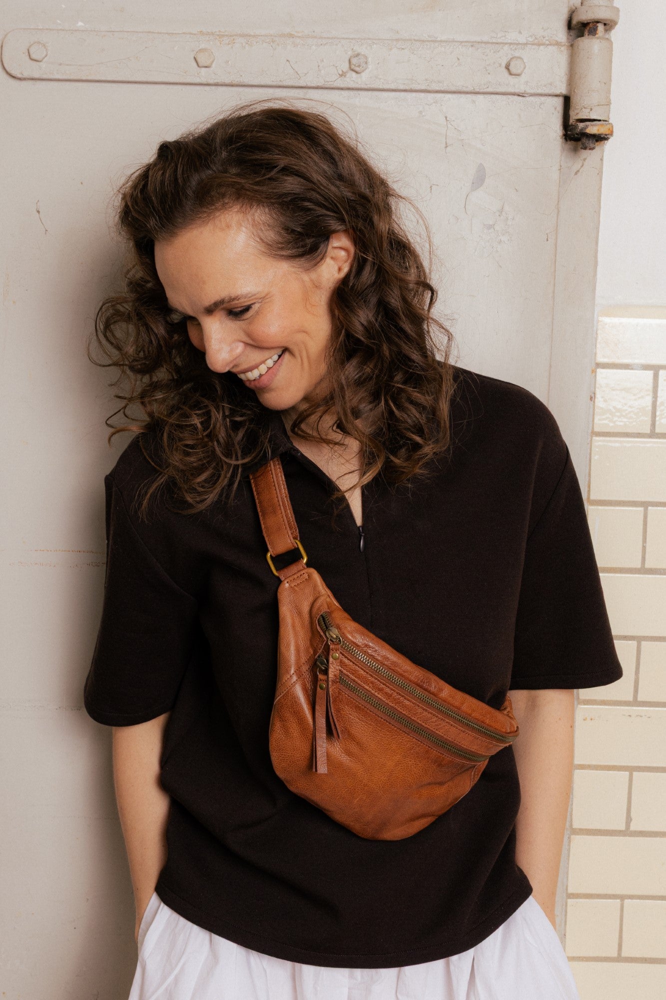 Faust Urban Bumbag / Rumpetaske – Walnut, Justerbar reim
