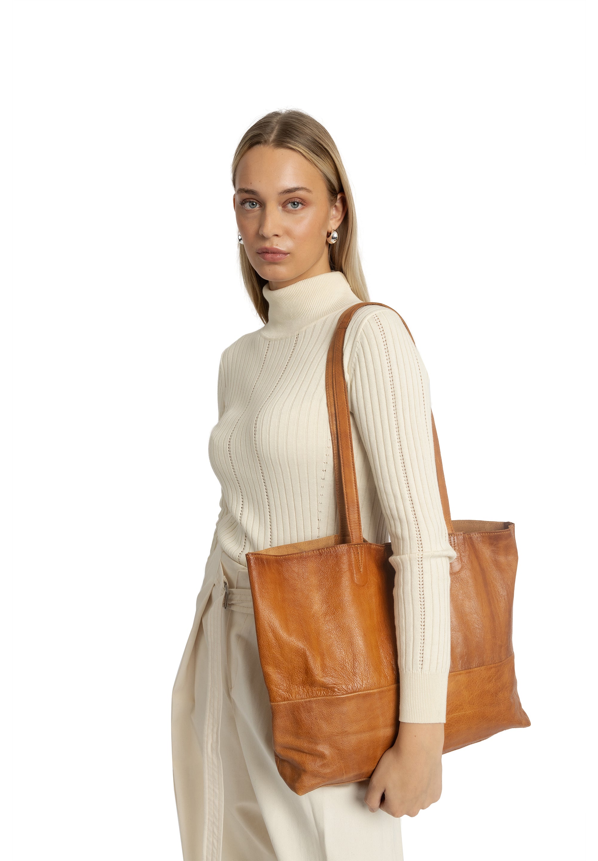 Skinn-Nett | Stor | Burned Tan | Romslig Hovedrom | Marlo Urban Bag