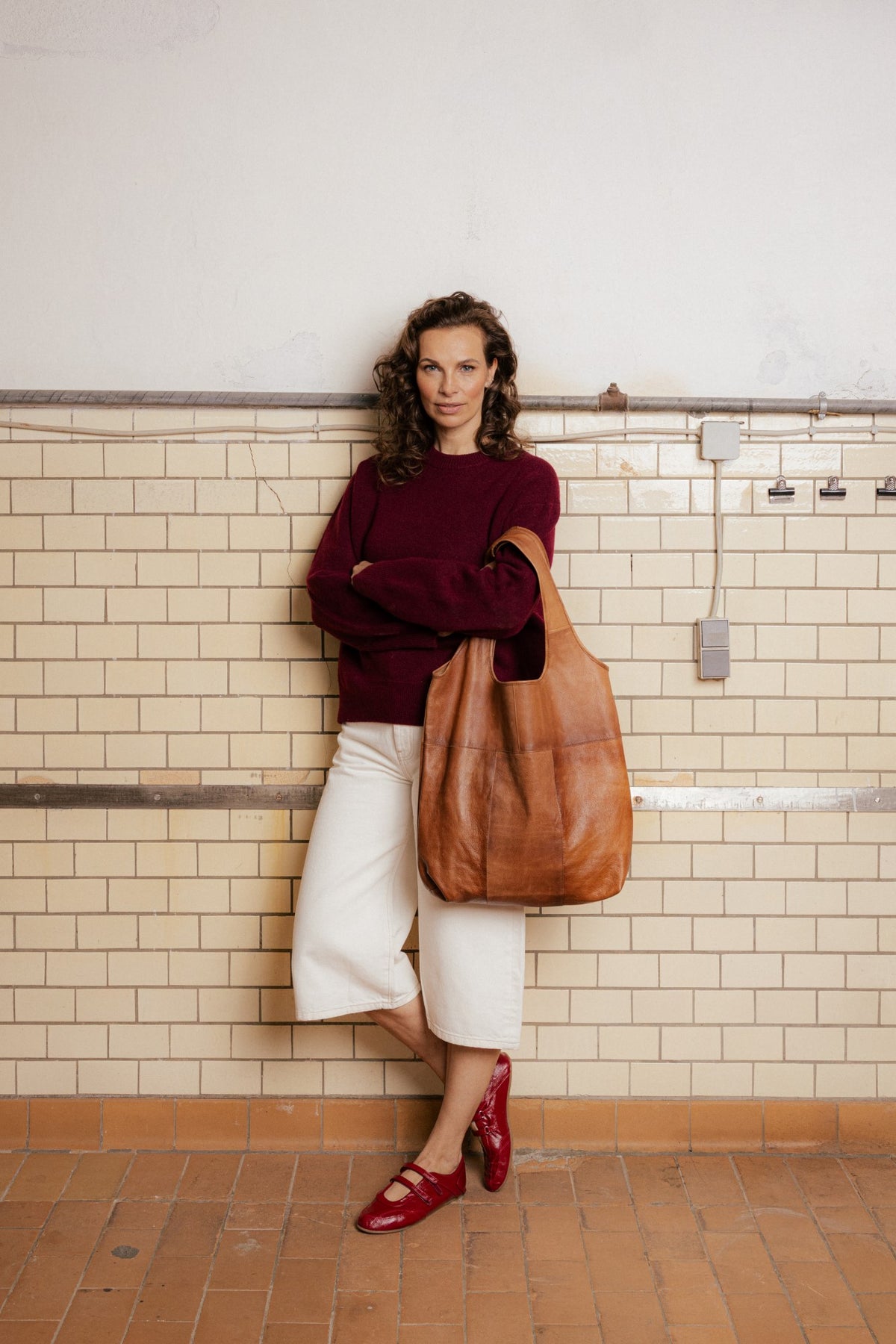 Lyra Urban Skulderveske – Skinn-Nett, Walnut