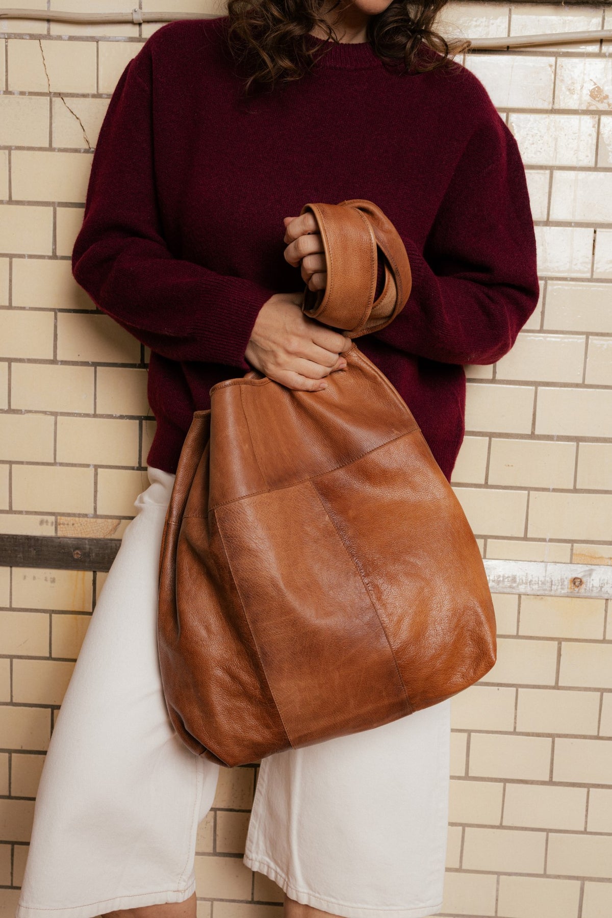 Lyra Urban Skulderveske – Skinn-Nett, Walnut