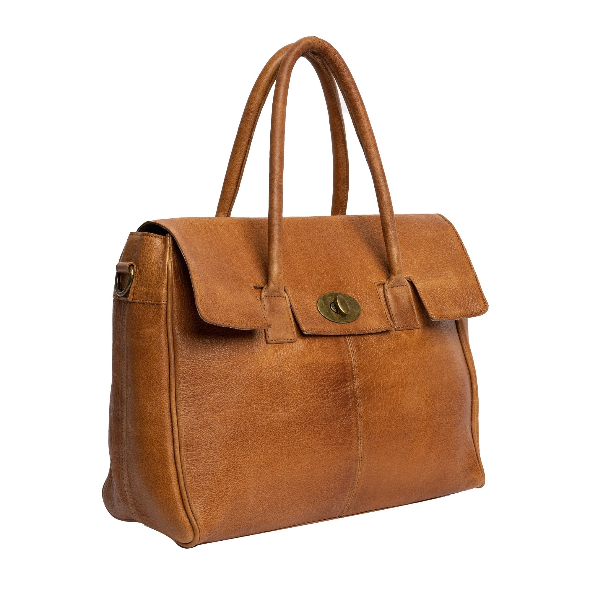 Pc veske Dame | Stor skinnveske | Burned Tan | Avtagbar Langreim | Cate Big