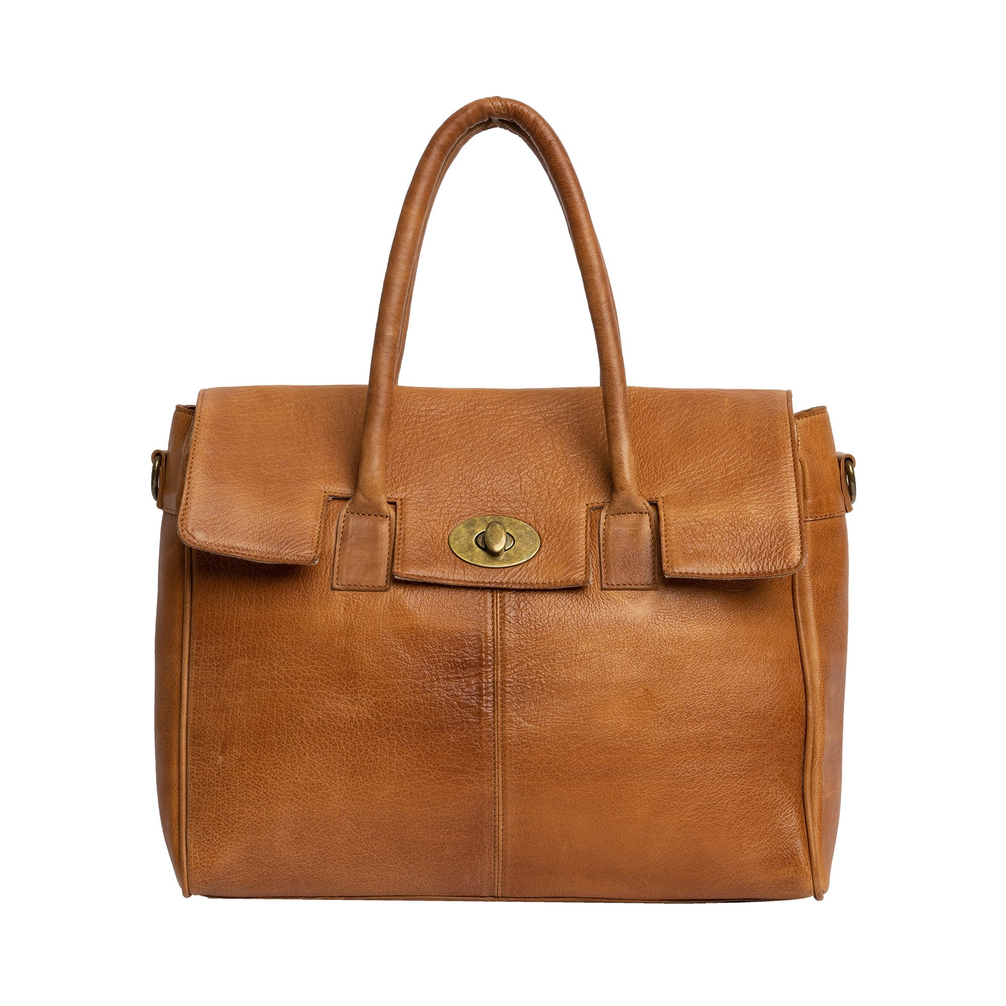 Pc veske Dame | Stor skinnveske | Burned Tan | Avtagbar Langreim | Cate Big