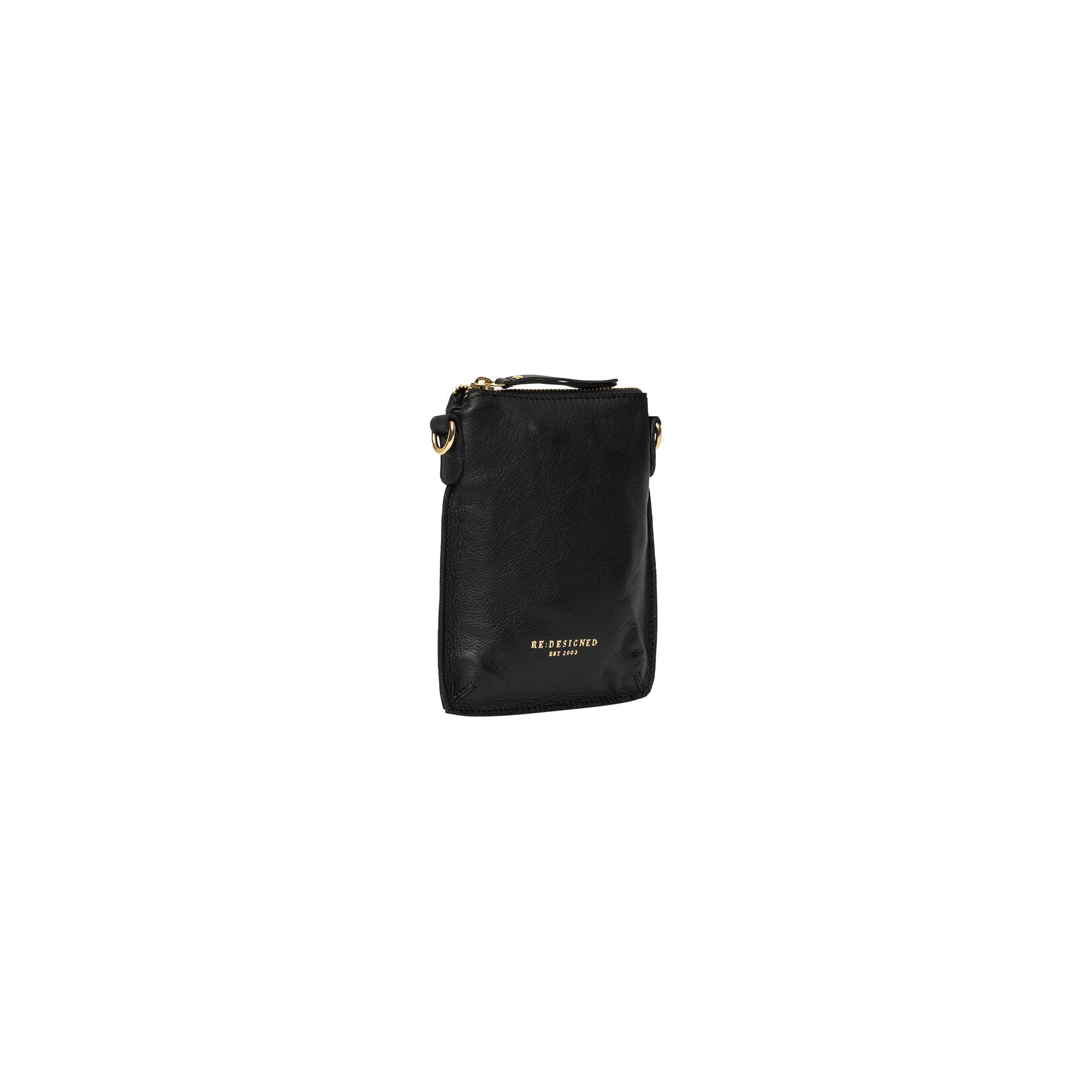 Fillis Mini Bag, mobilveske fra Re:Designed By Dixie i fargen Sort, vist skrått fra siden