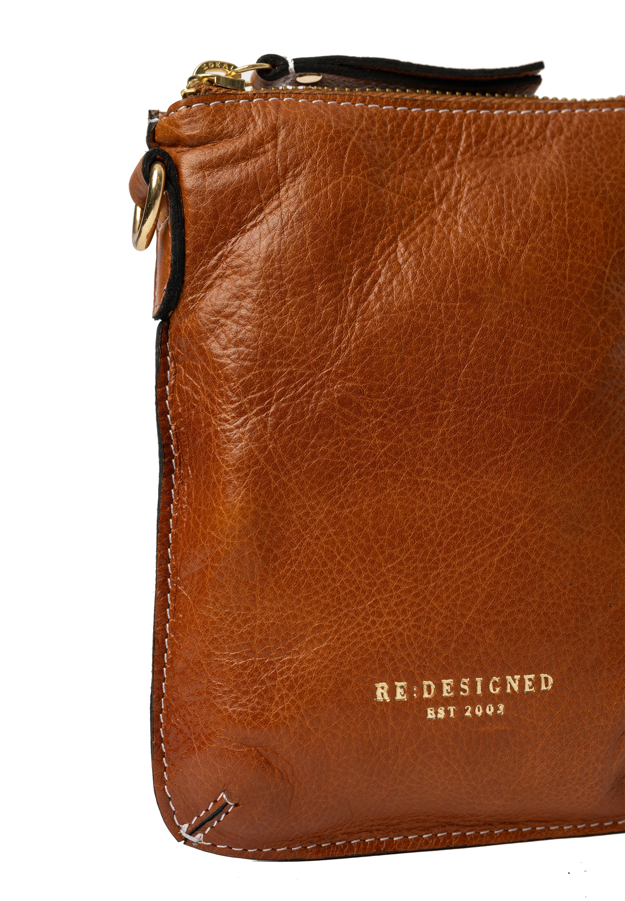 Fillis Mini Bag, mobilveske fra Re:Designed By Dixie i fargen Burned Tan, nærbilde