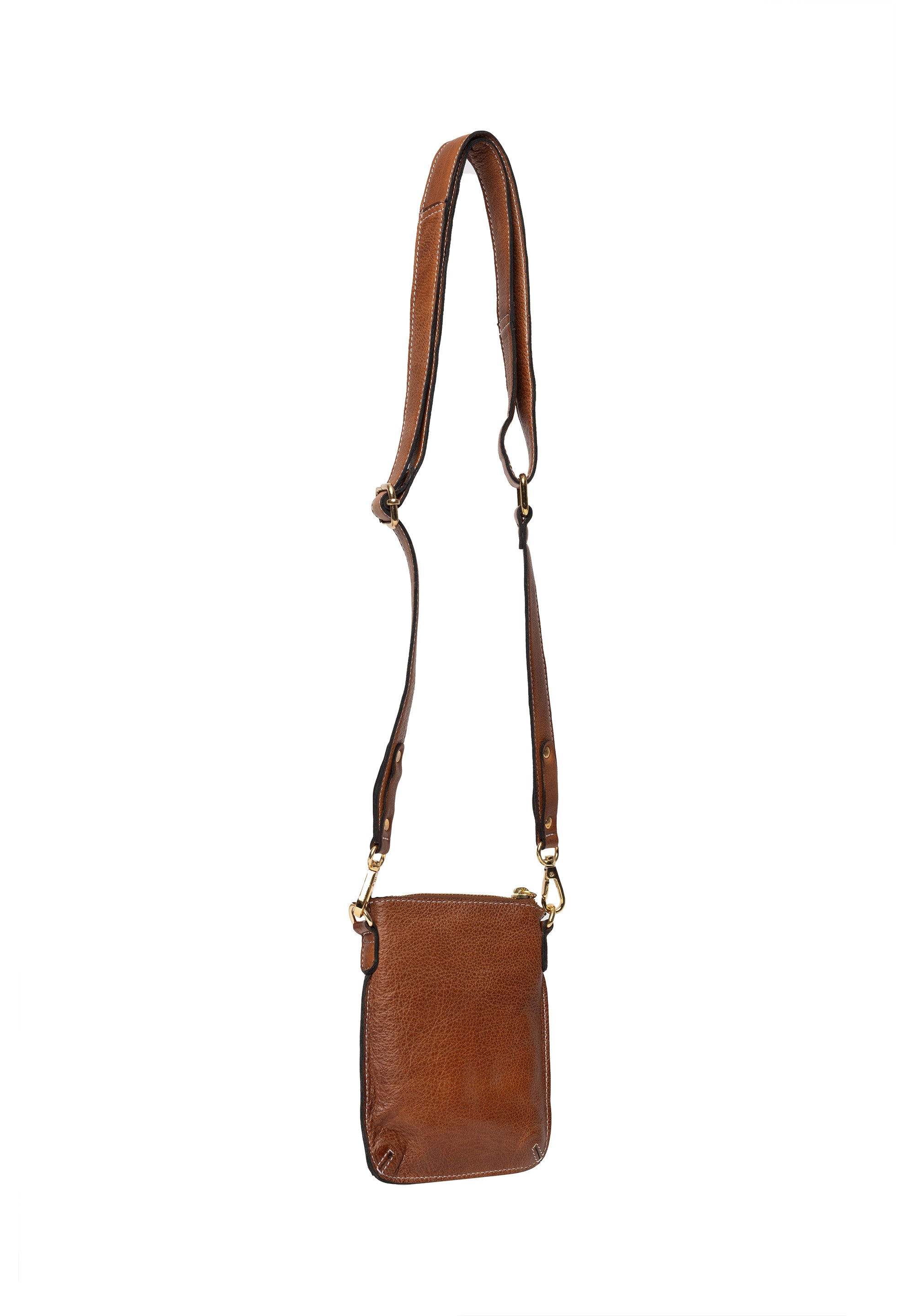 Fillis Mini Bag, mobilveske fra Re:Designed By Dixie i fargen Walnut, vist fra baksiden