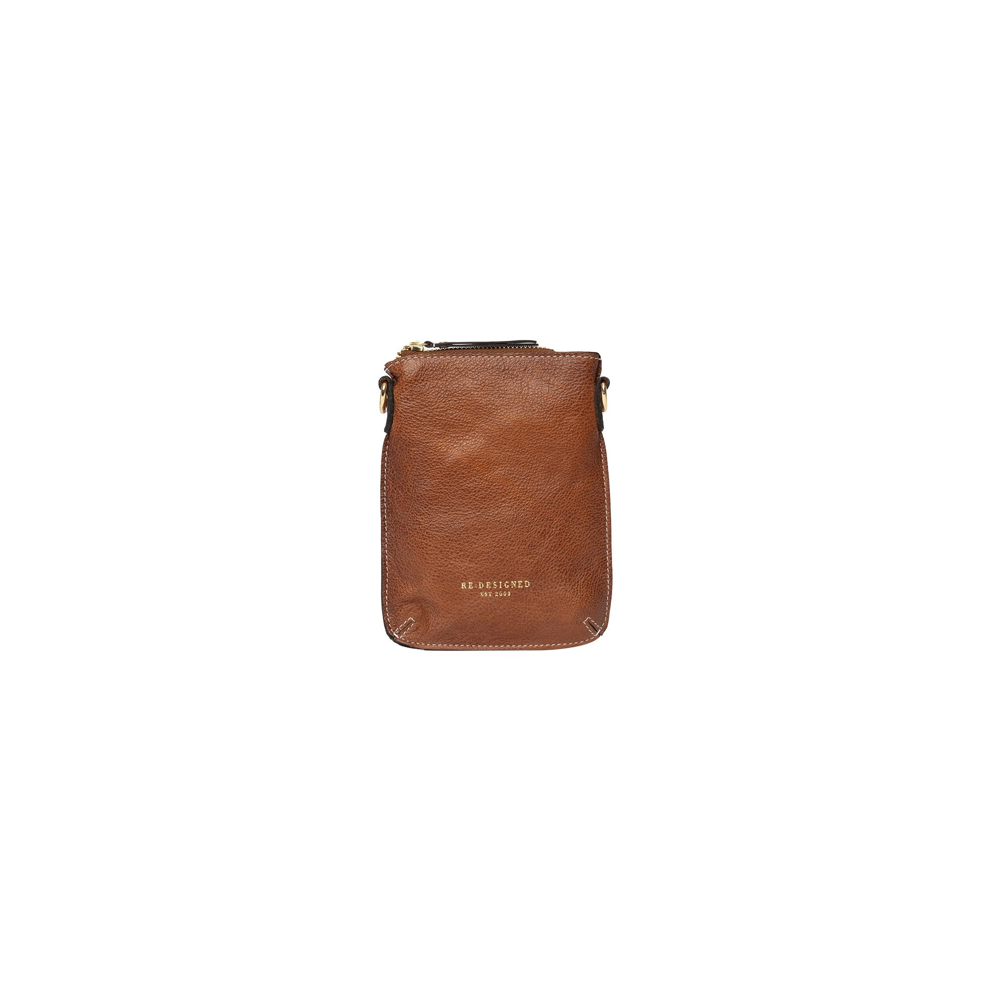 Fillis Mini Bag, mobilveske fra Re:Designed By Dixie i fargen Walnut, vist fra fronten