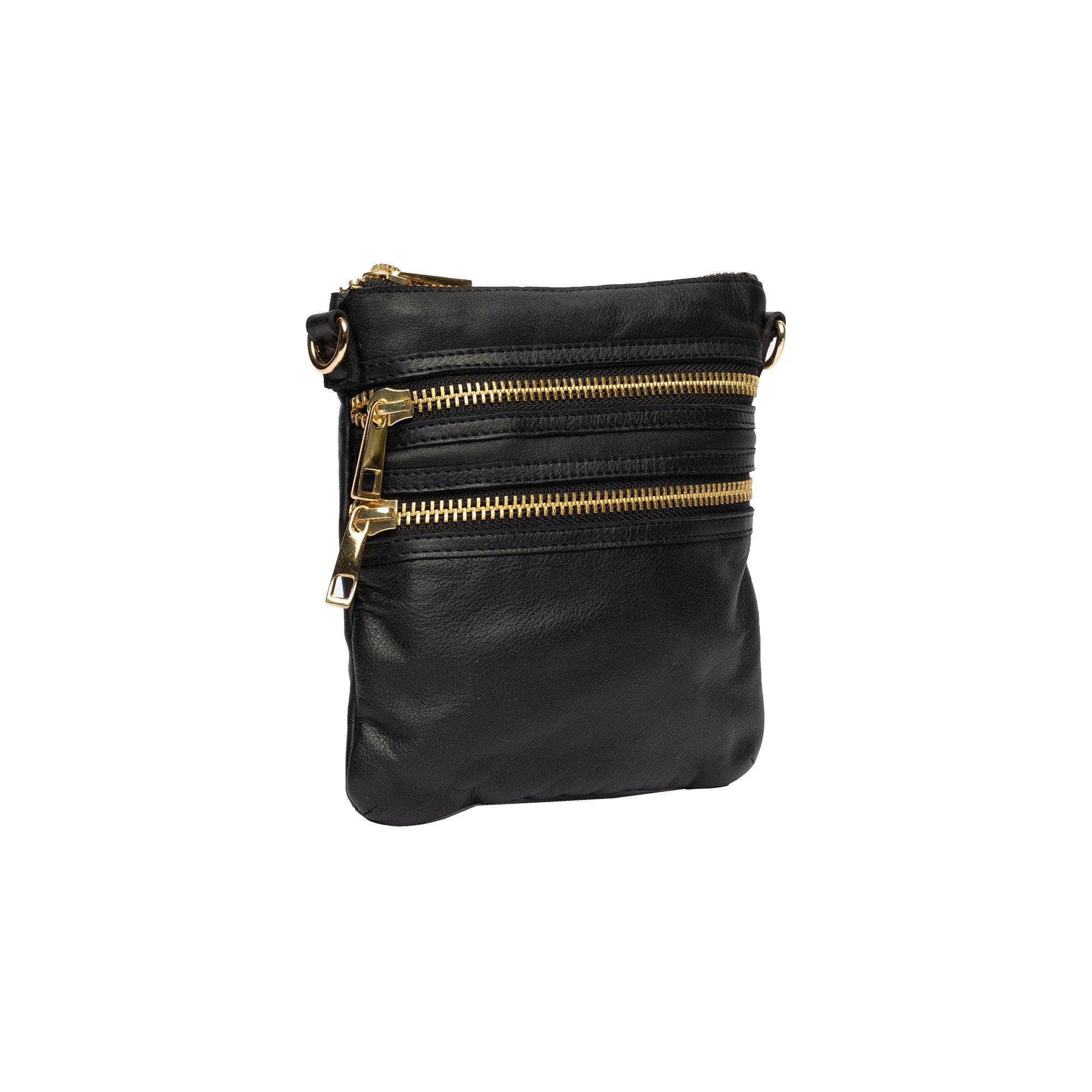 Crossover Veske | Skinn | Liten | Sort | Regulerbar Skulderstropp | Vintage | Emilia Small