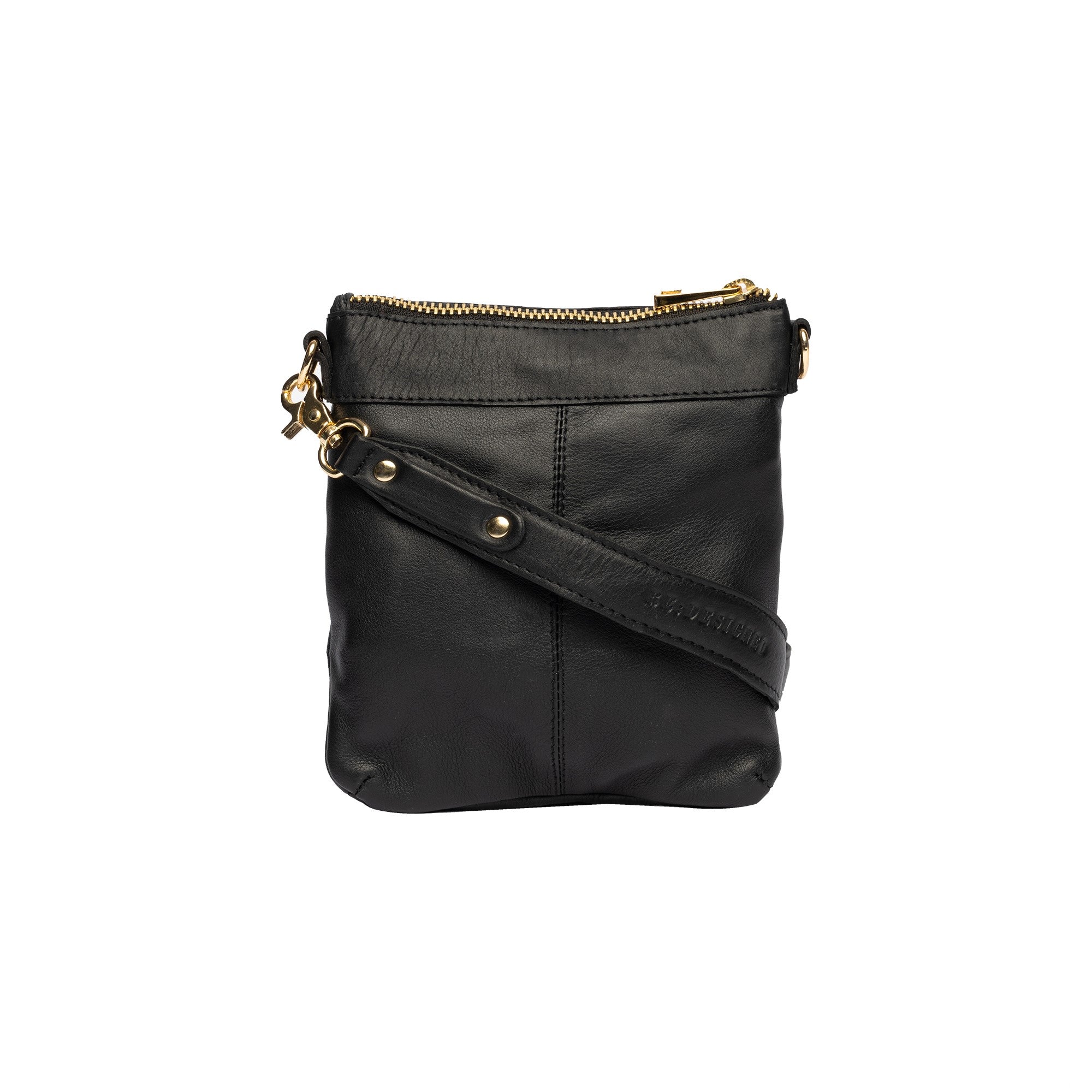 Crossover Veske | Skinn | Liten | Sort | Regulerbar Skulderstropp | Vintage | Emilia Small