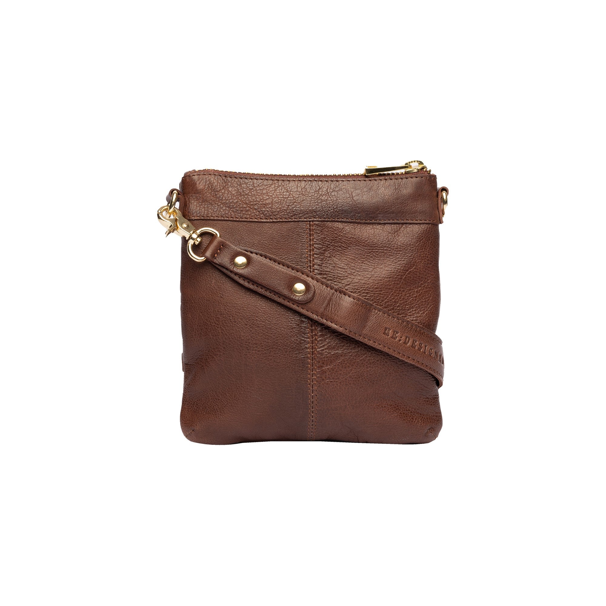 Crossover Veske | Skinn | Liten | Cappuccino | Regulerbar Skulderstropp | Vintage | Emilia Small
