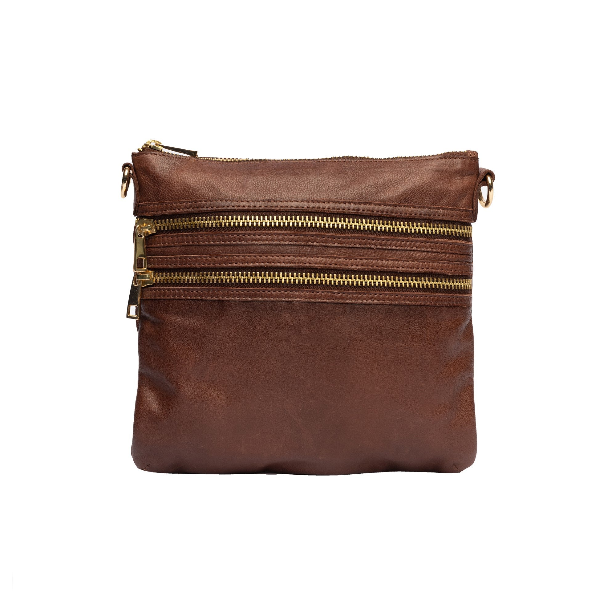 Crossover Veske | Skinn | Medium | Cappuccino | Regulerbar Skulderstropp | Vintage |Emilia Big