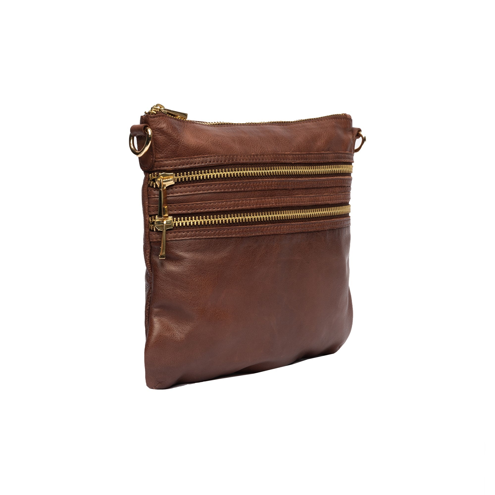 Crossover Veske | Skinn | Medium | Cappuccino | Regulerbar Skulderstropp | Vintage |Emilia Big