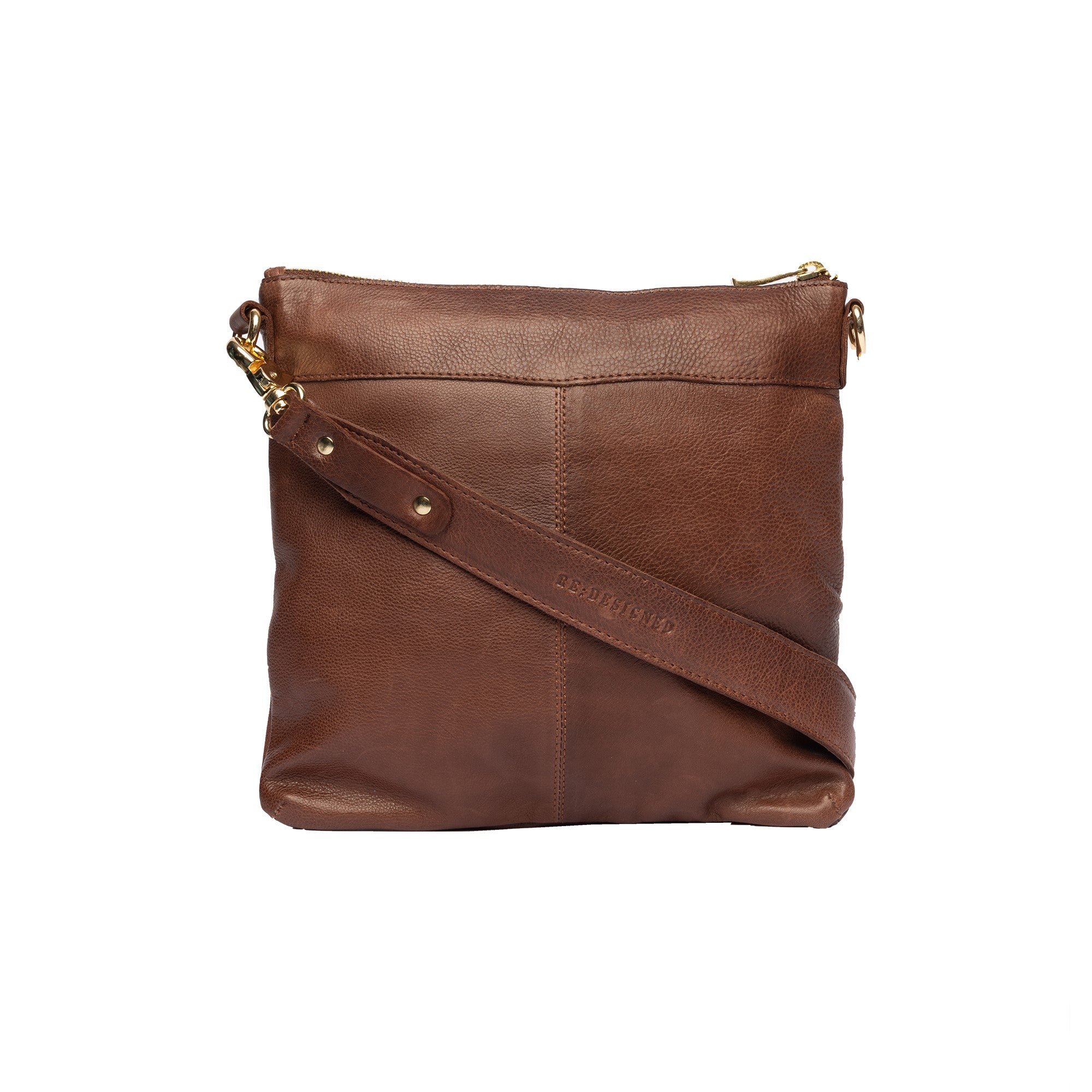 Crossover Veske | Skinn | Medium | Cappuccino | Regulerbar Skulderstropp | Vintage |Emilia Big