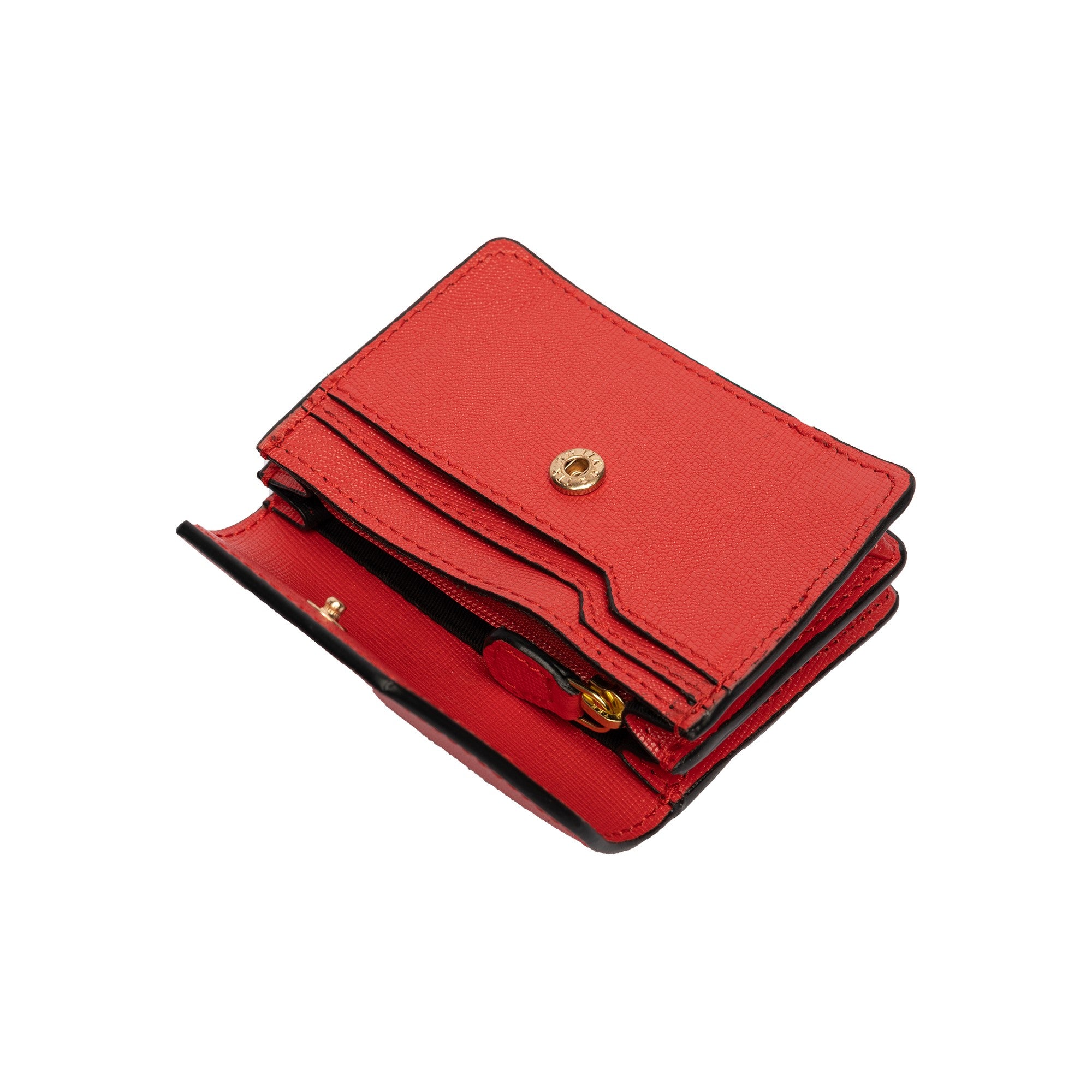 Elvira, lommebok i skinn fra Re:Desiged By Dixie i fargen Rød, vist åpen