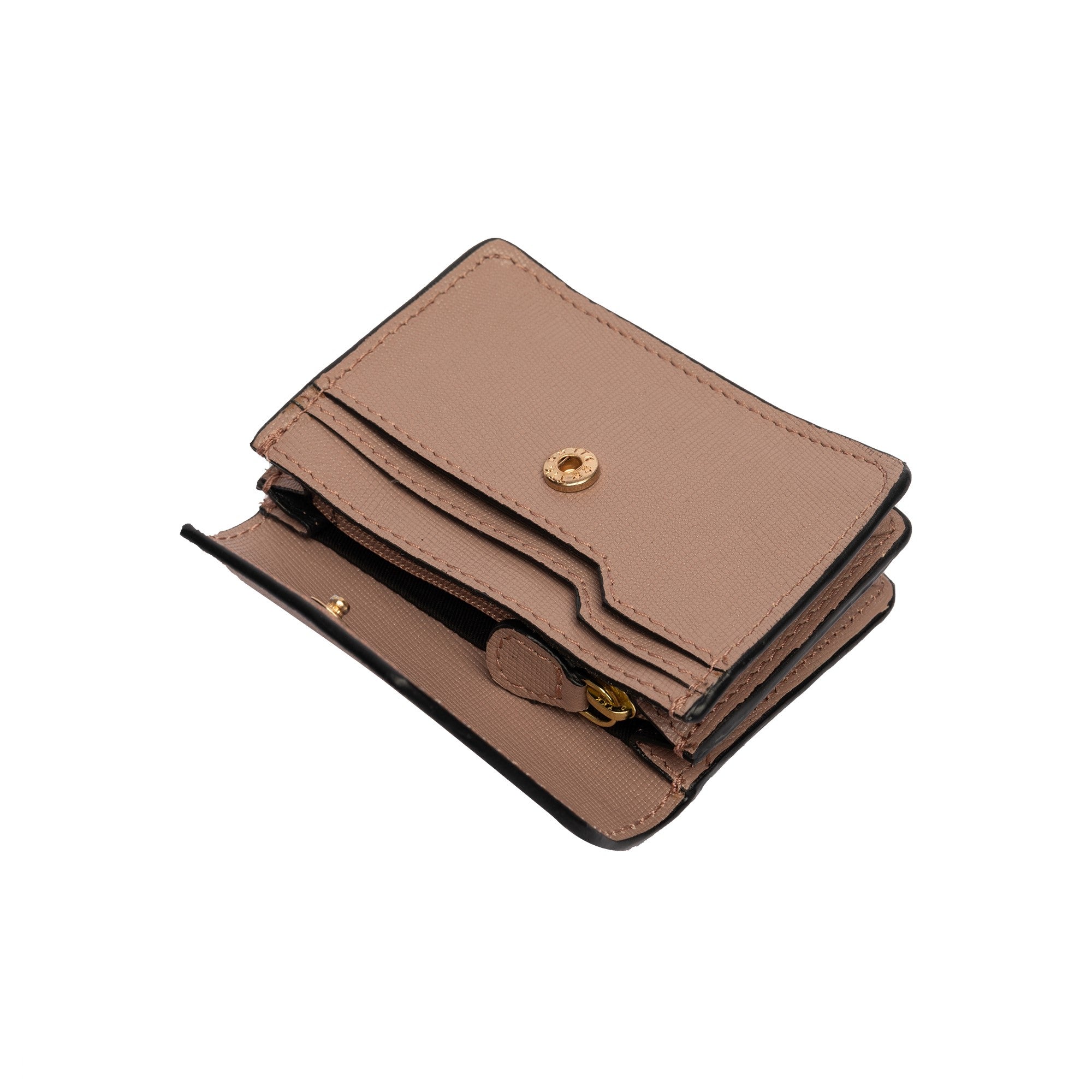 Elvira, lommebok i skinn fra Re:Desiged By Dixie i fargen Rose, vist åpen