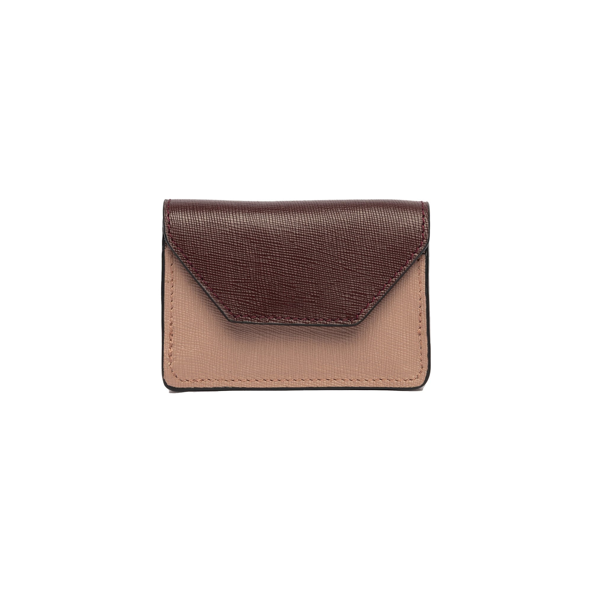 Elvira, lommebok i skinn fra Re:Desiged By Dixie i fargen Rose/Ox Red, vist fra fronten