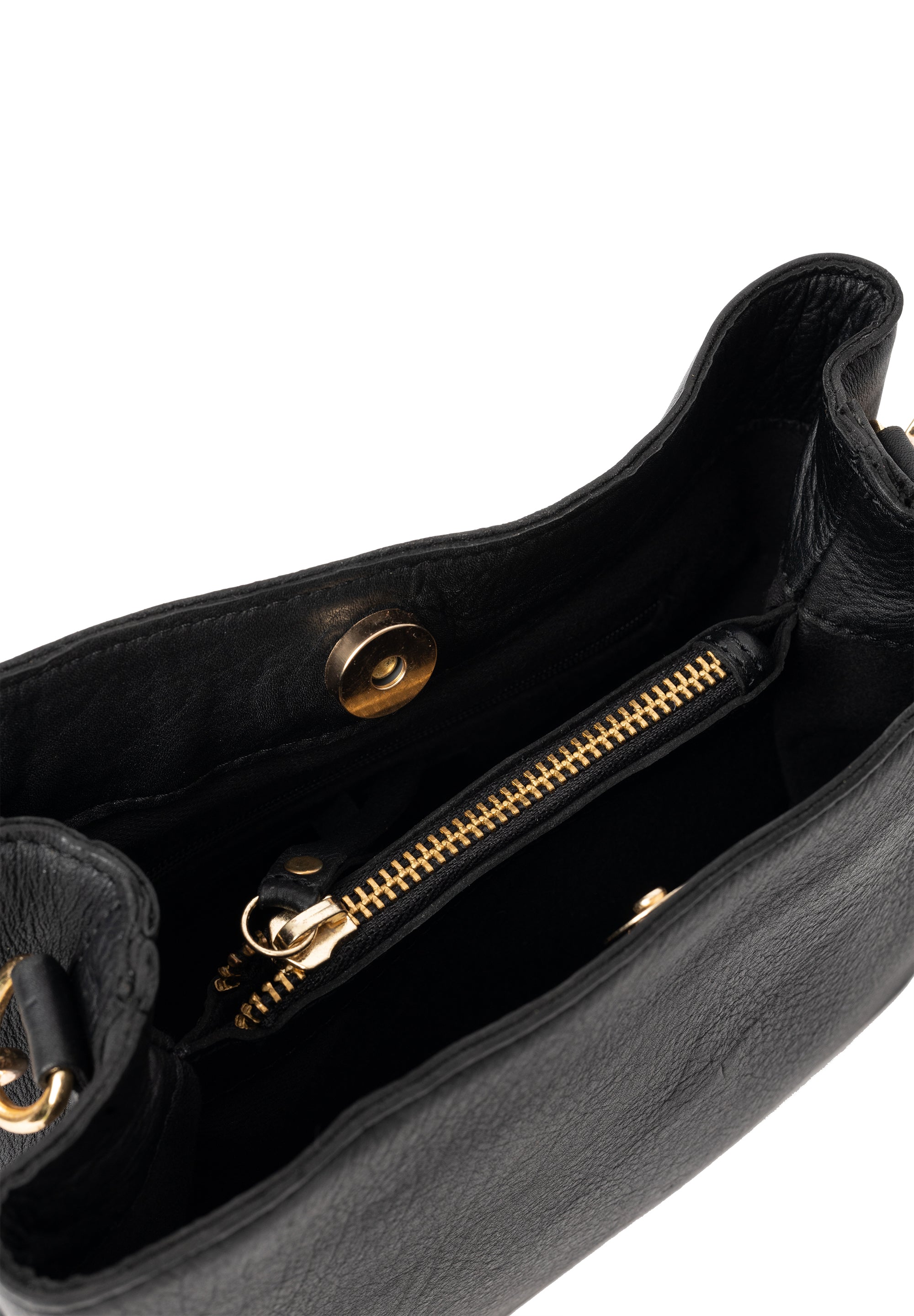 Håndveske | Skinn | Liten | Sort | Vintage | Kjedehåndtak | Avtagbar Langreim | Greta