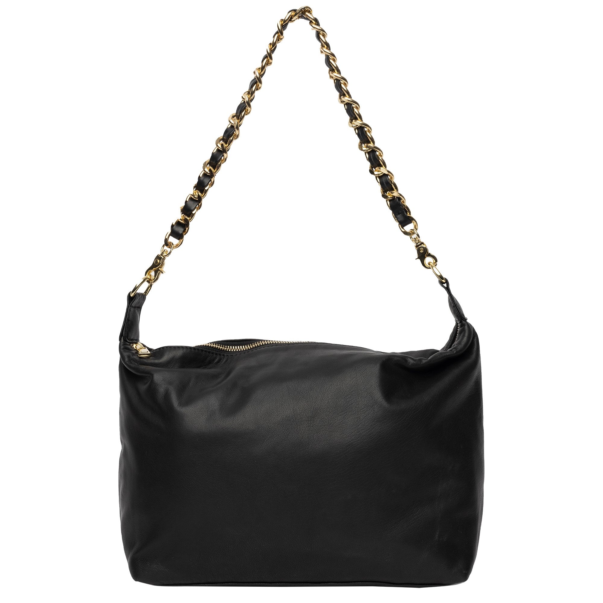 Skinnveske | Avtagbar skulderstropp | Sort | Stor | Mykt Skinn | Guxi Big