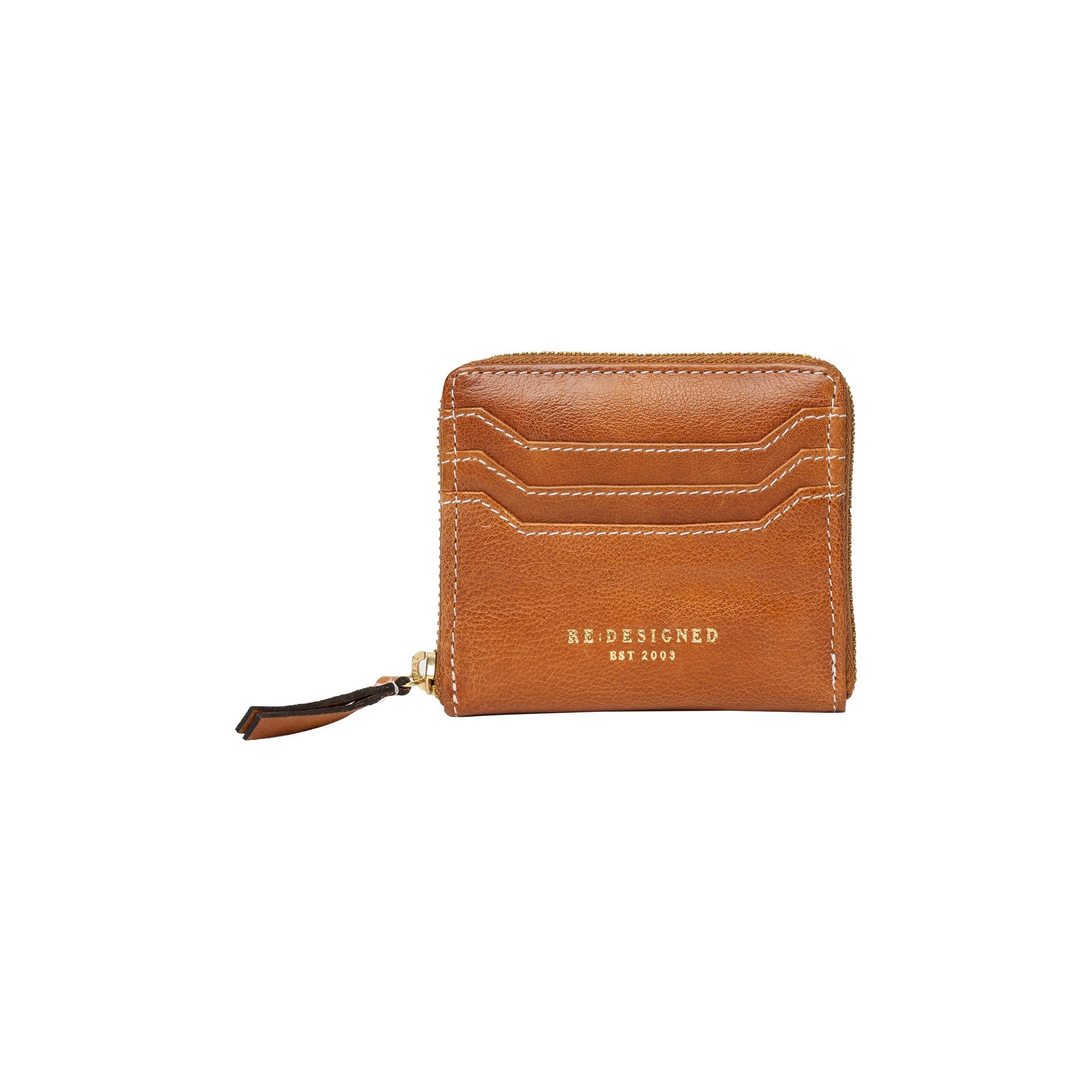 Fauna wallet, lommebok i skinn fra Re:Designed By Dixie i fargen Burned Tan, vist fra fronten