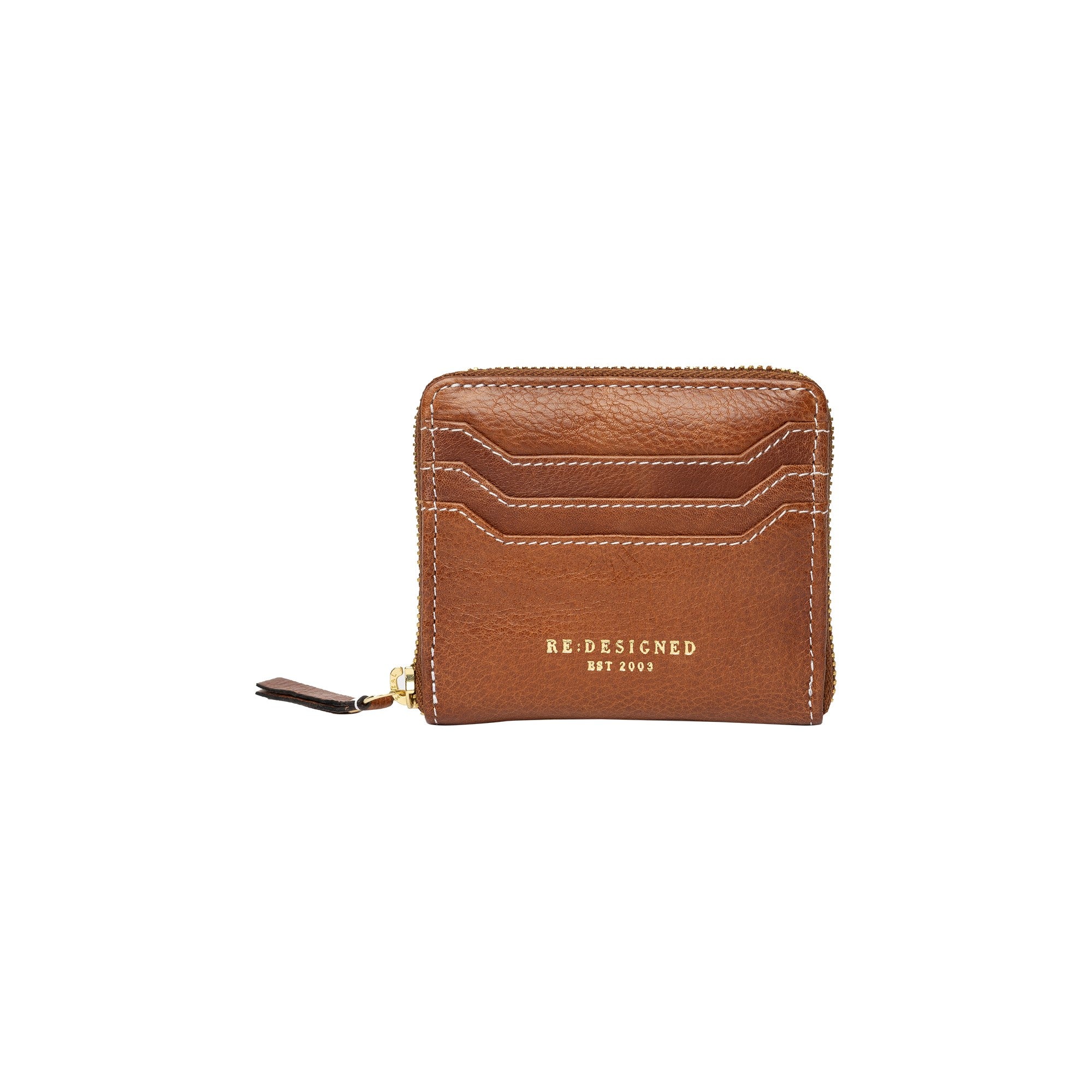 Fauna wallet, lommebok i skinn fra Re:Designed By Dixie i fargen Walnut, vist fra fronten