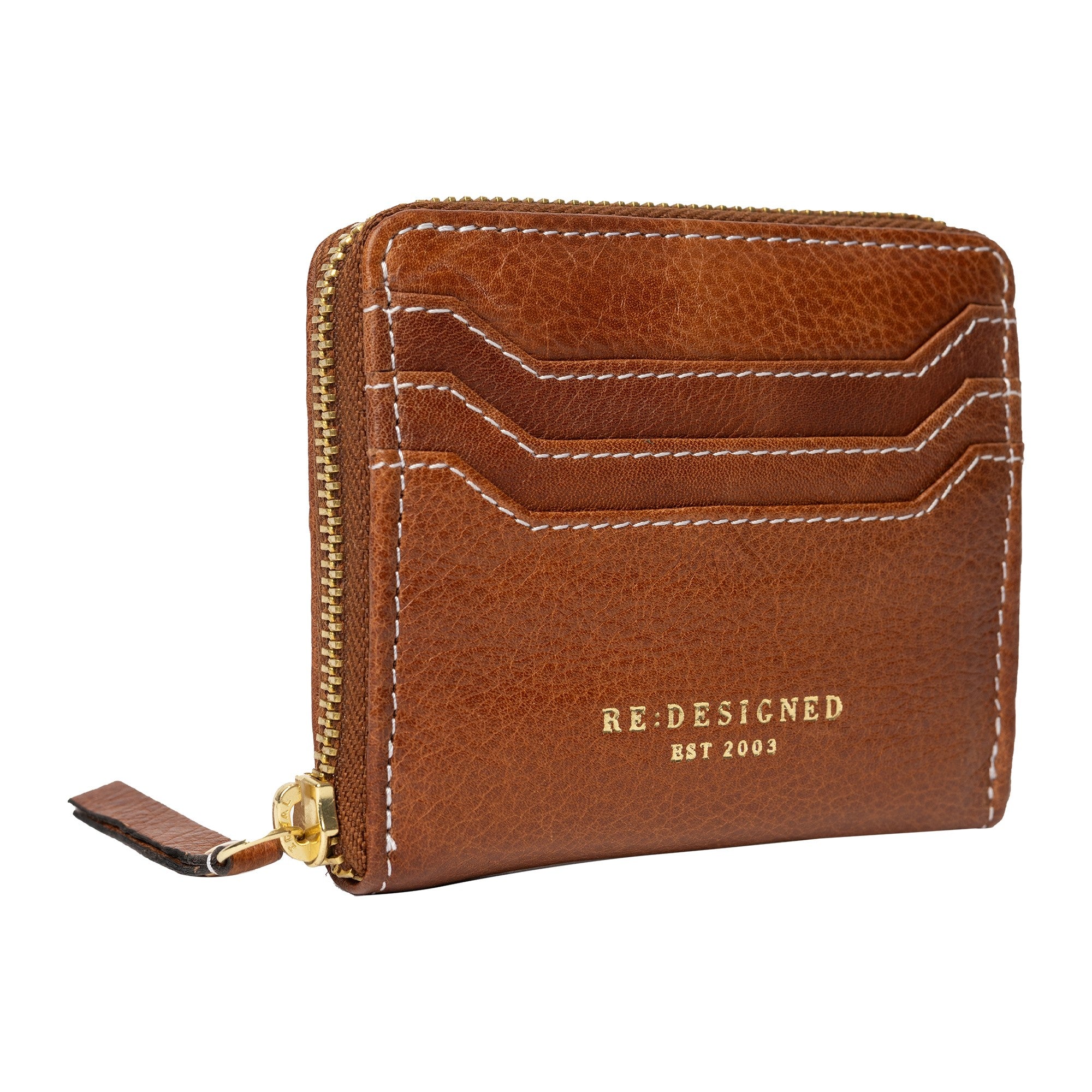 Fauna wallet, lommebok i skinn fra Re:Designed By Dixie i fargen Walnut, vist skrått fra fronten