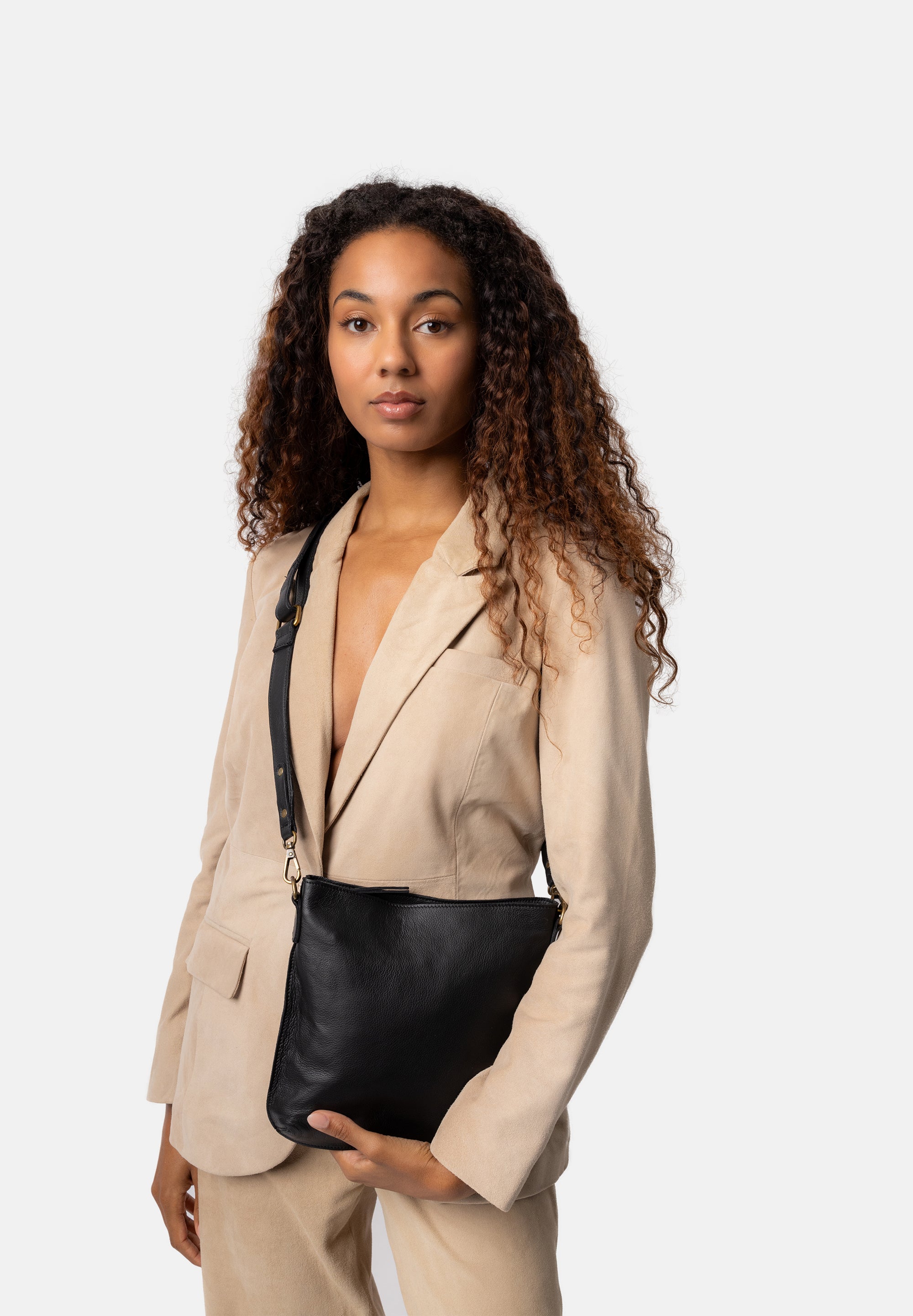 Crossbody | Skinnveske | Fillis Medium Black/Brass