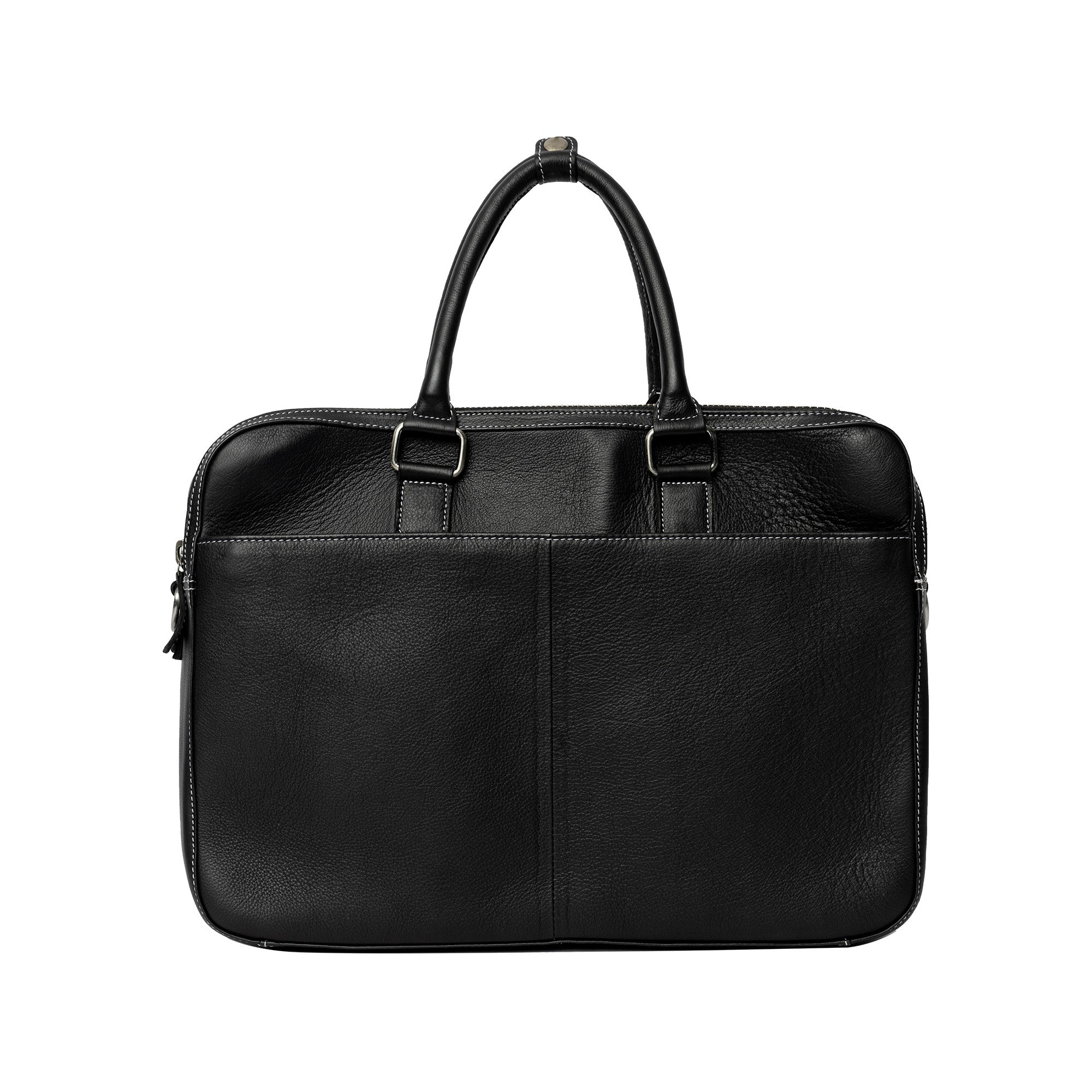 Felix Bag, jobbveske i skinn til herre fra Re:Designed By Dixie i fargen Sort, vist fra froten,