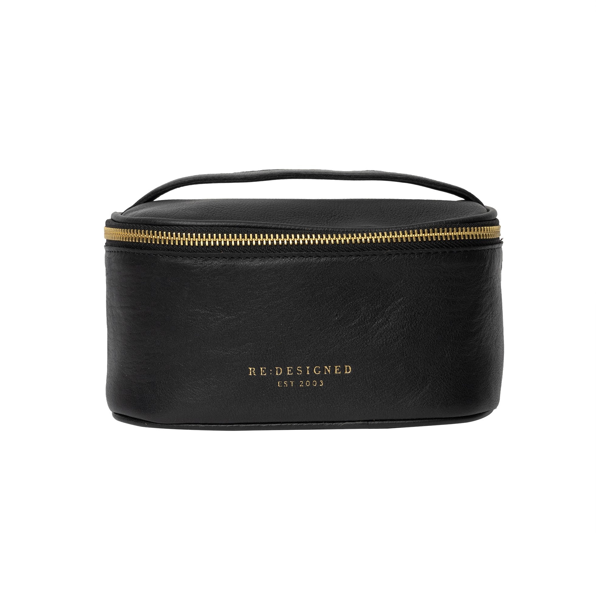 Toalettveske | Liten | Skinn | Black | Helga Small Toilet Bag