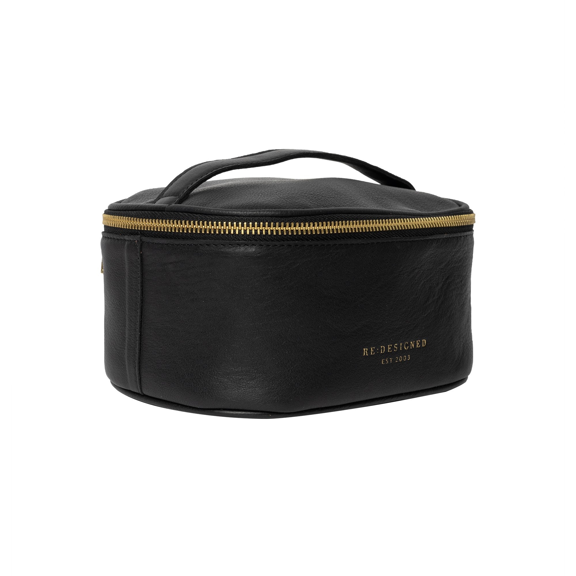 Toalettveske | Liten | Skinn | Black | Helga Small Toilet Bag