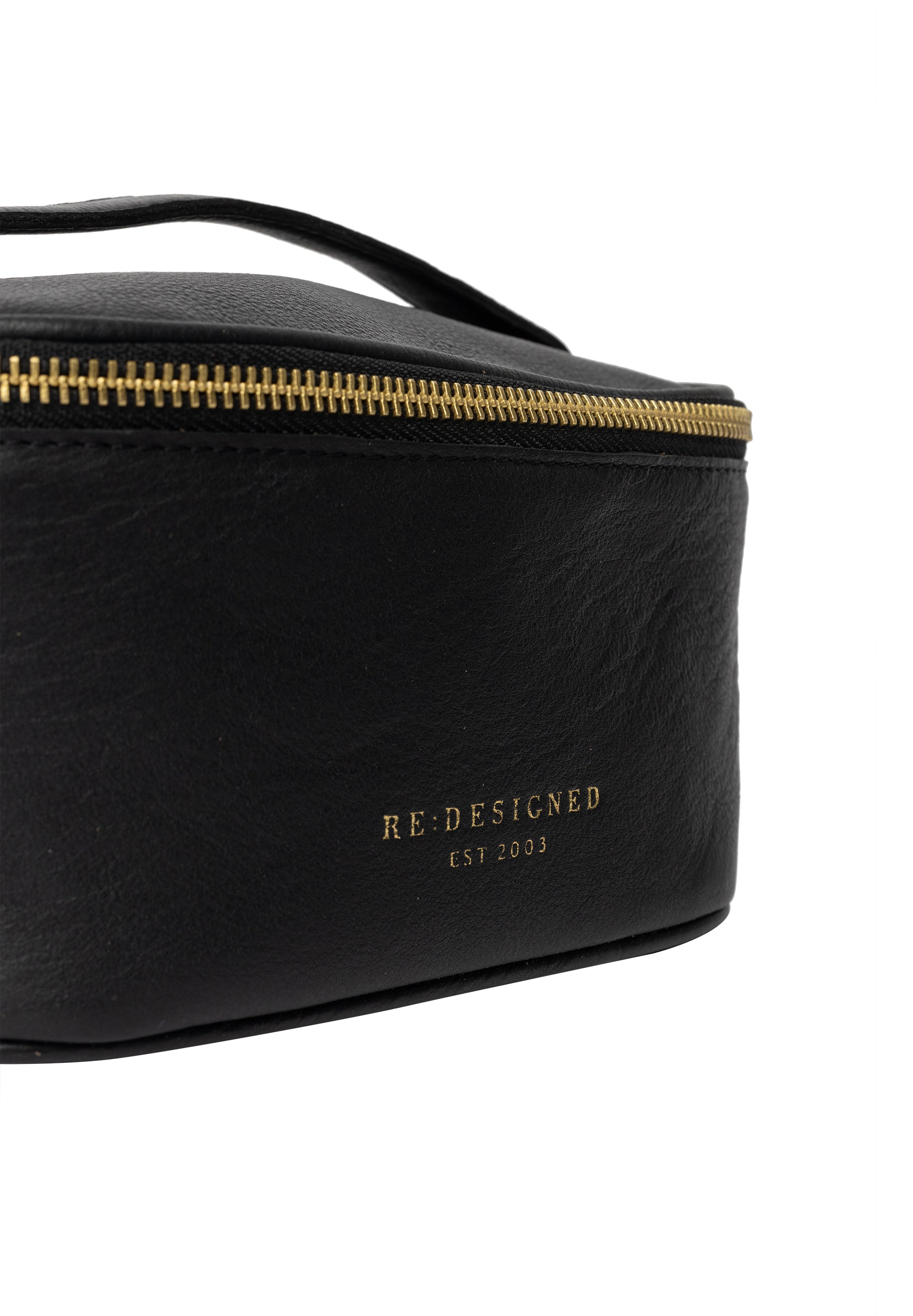 Toalettveske | Liten | Skinn | Black | Helga Small Toilet Bag