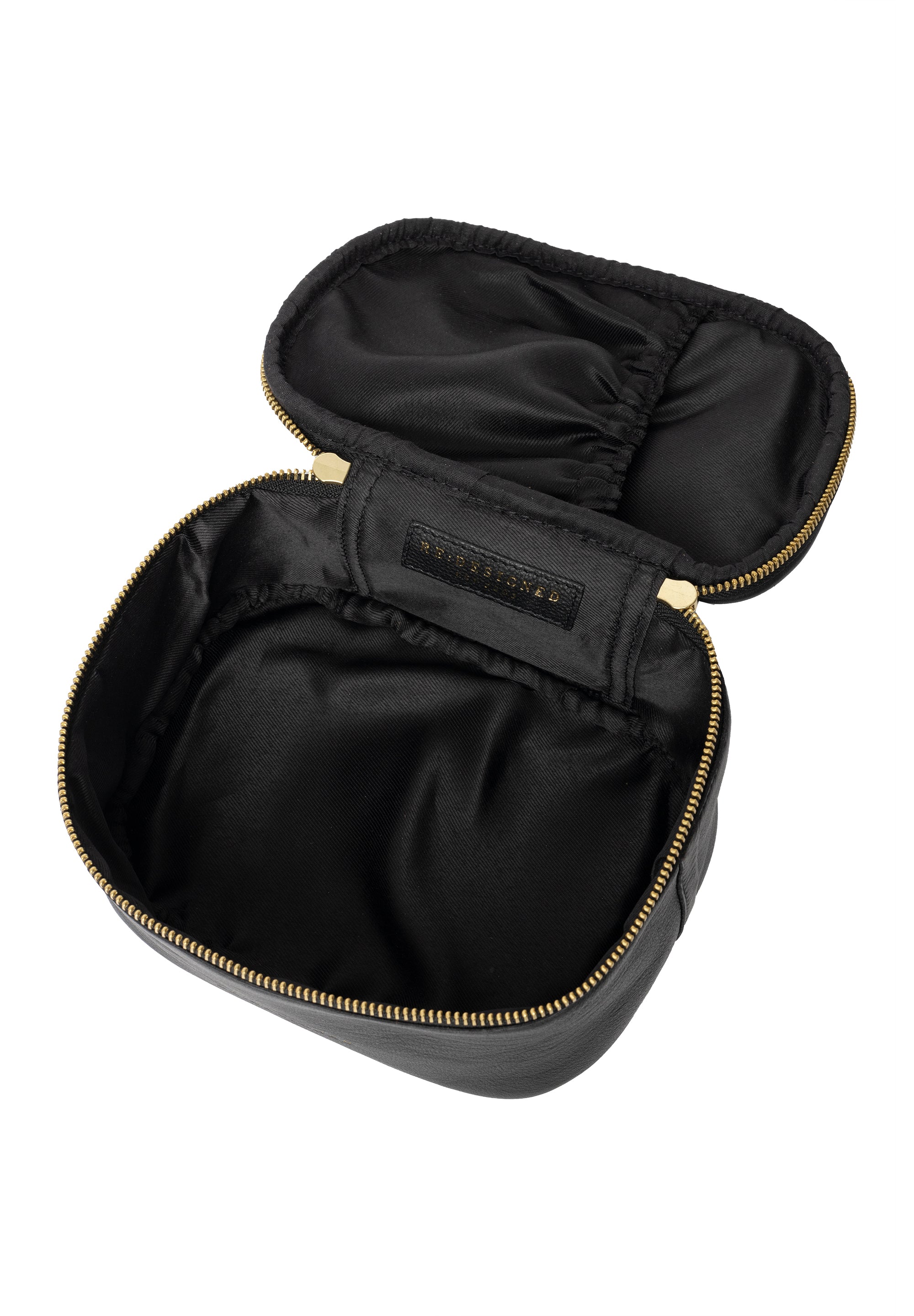 Toalettveske | Liten | Skinn | Black | Helga Small Toilet Bag