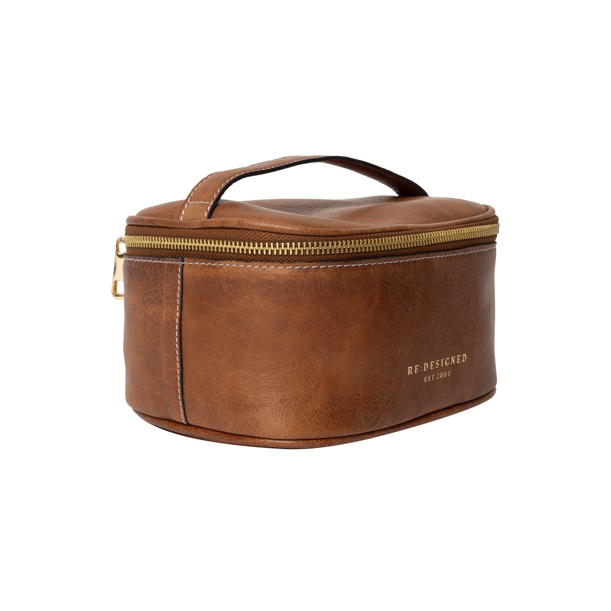 Toalettveske | Liten | Skinn | Walnut | Helga Small Toilet Bag