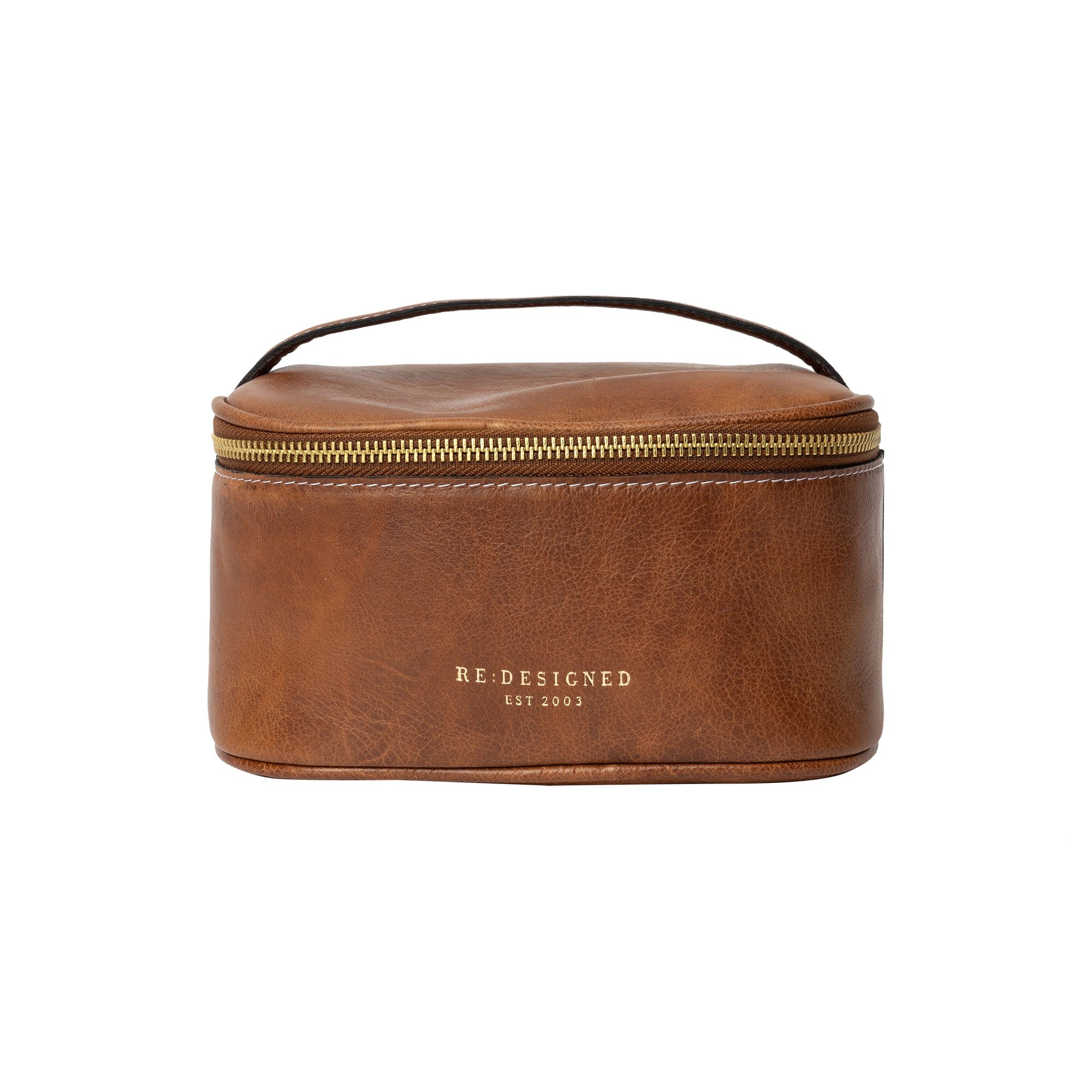 Toalettveske | Liten | Skinn | Walnut | Helga Small Toilet Bag