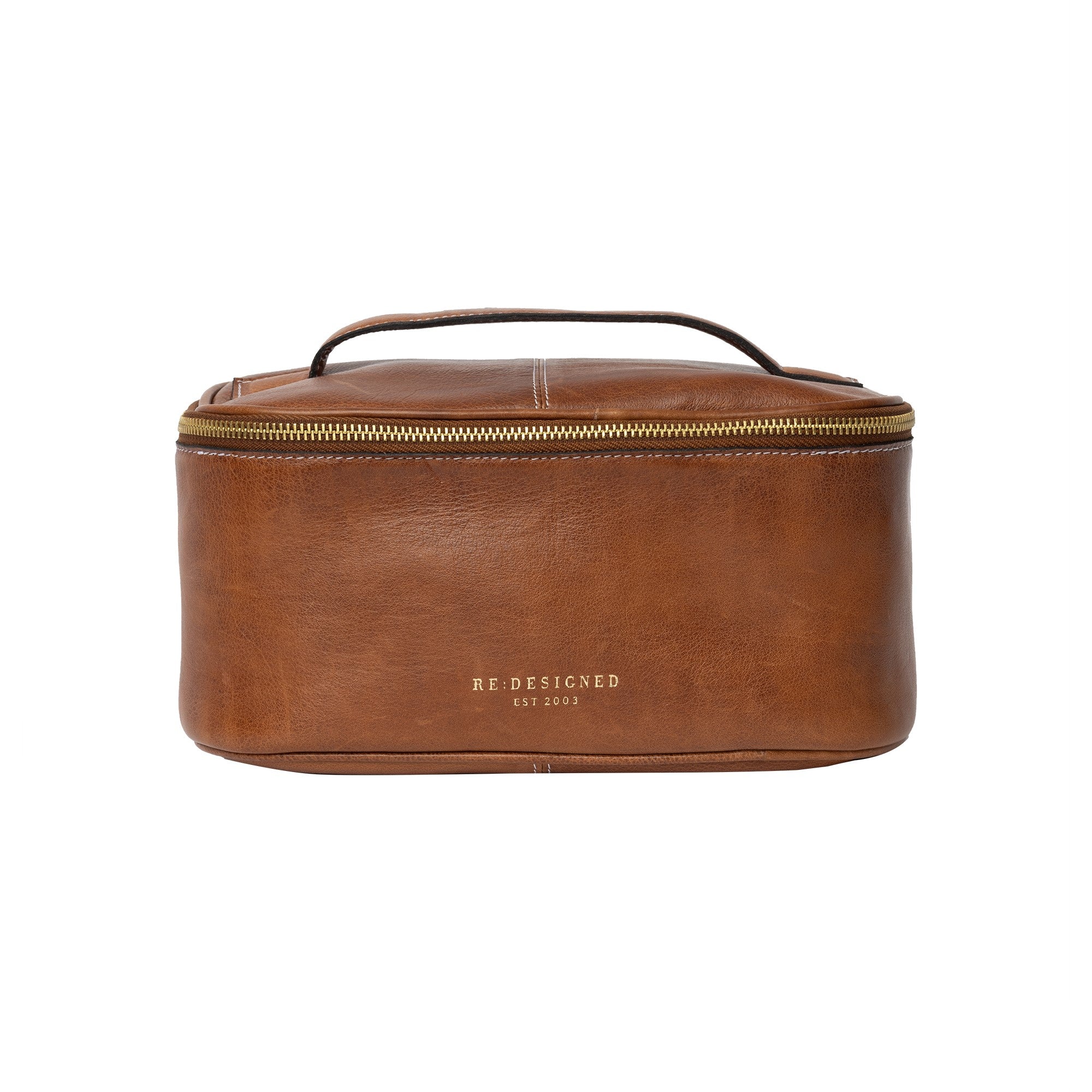 Toalettveske | Stor | Skinn | Walnut | Helga Big Toilet Bag