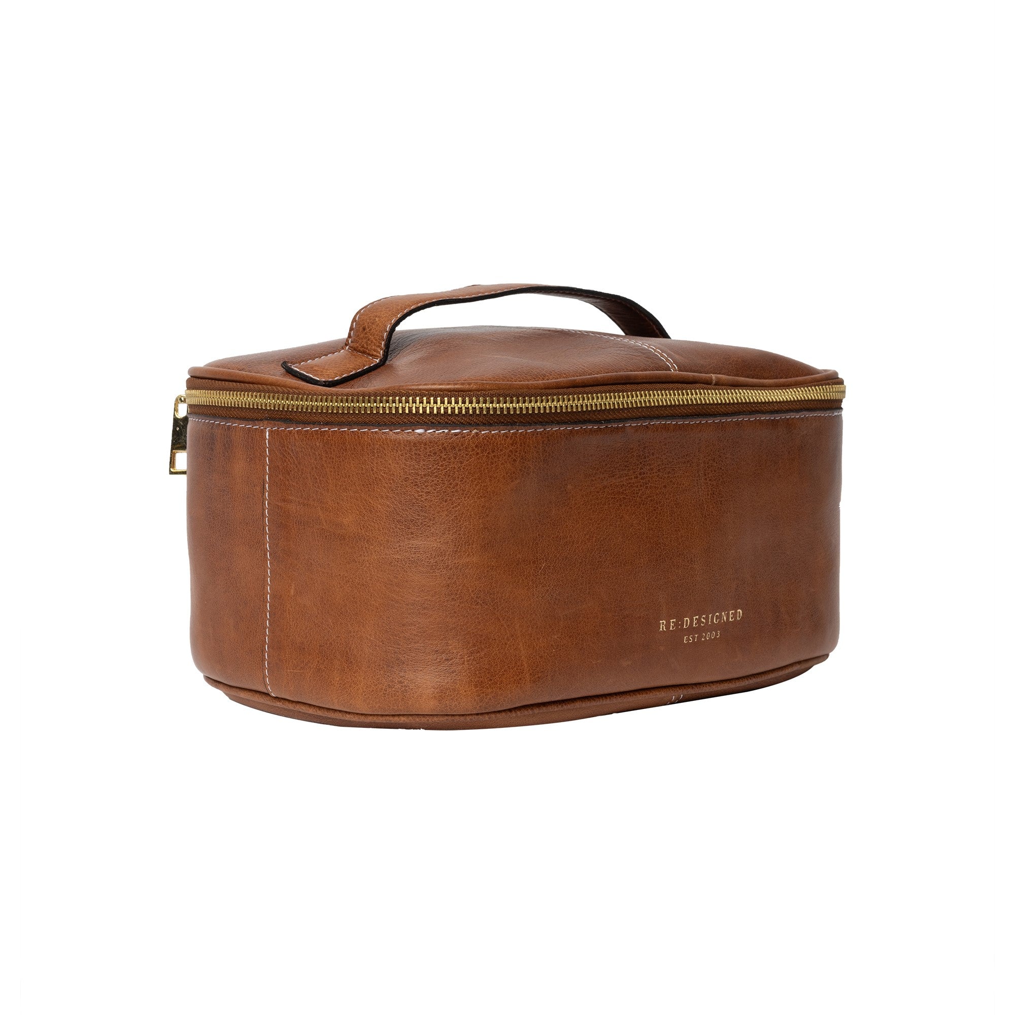 Toalettveske | Stor | Skinn | Walnut | Helga Big Toilet Bag
